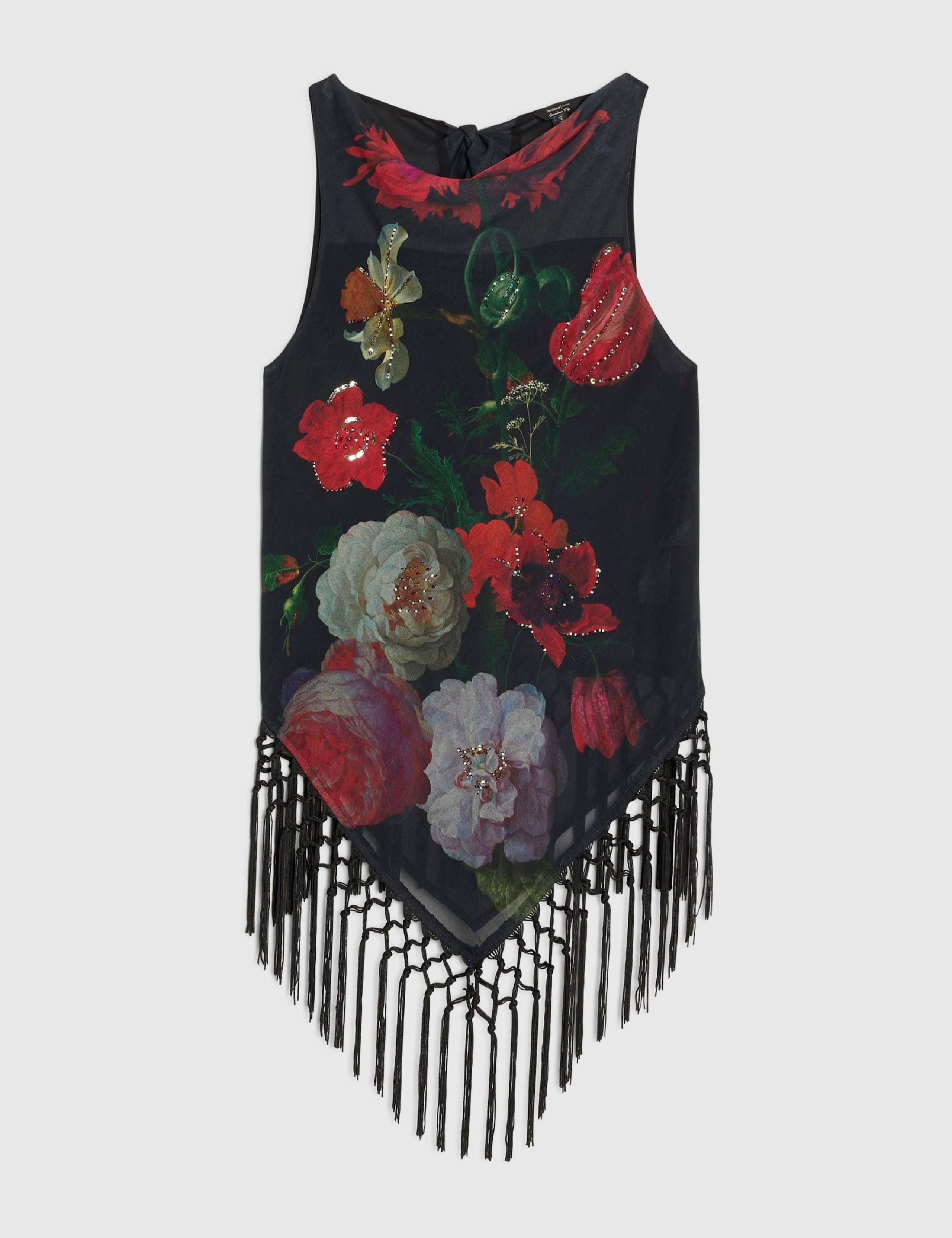 Floral Fringed Crew Neck Top 2 of 3