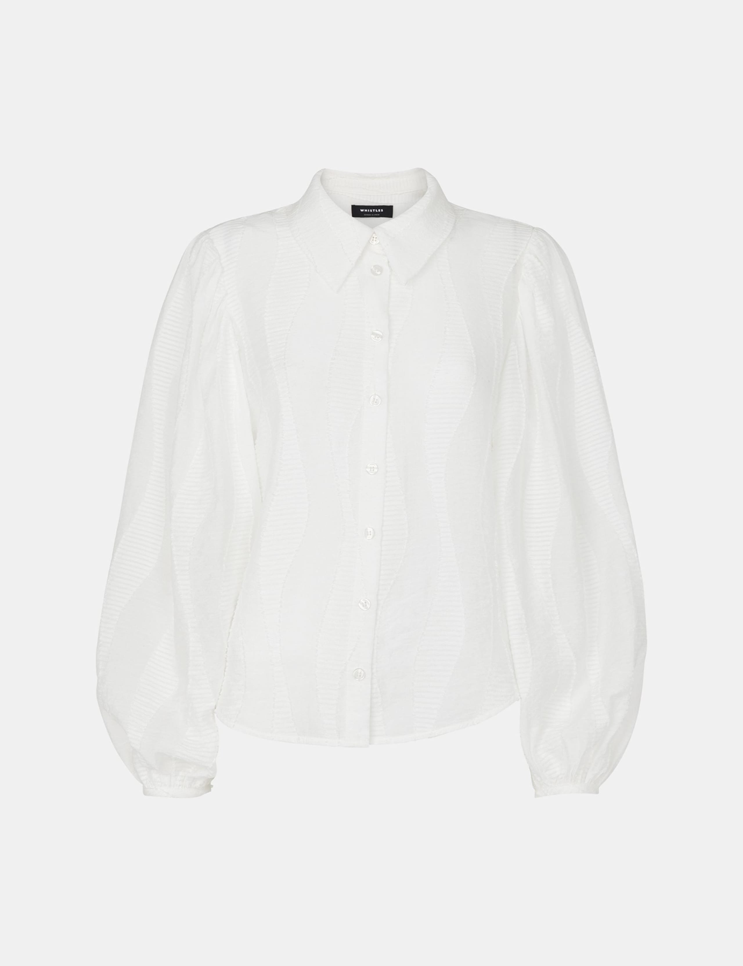 Textured Collared Blouson Sleeve Shirt 2 of 4
