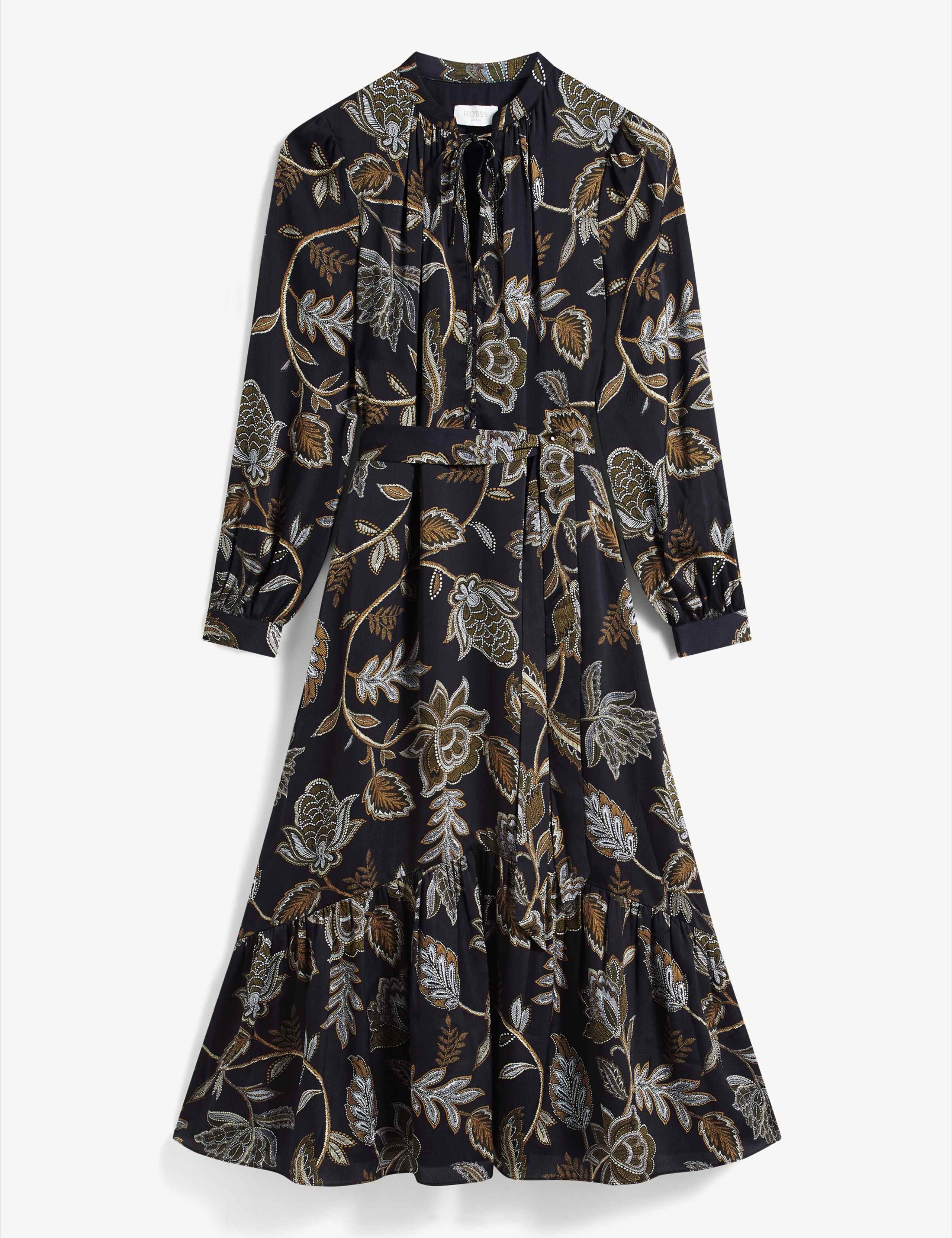 Paisley Tie Neck Knee Length Skater Dress 2 of 5