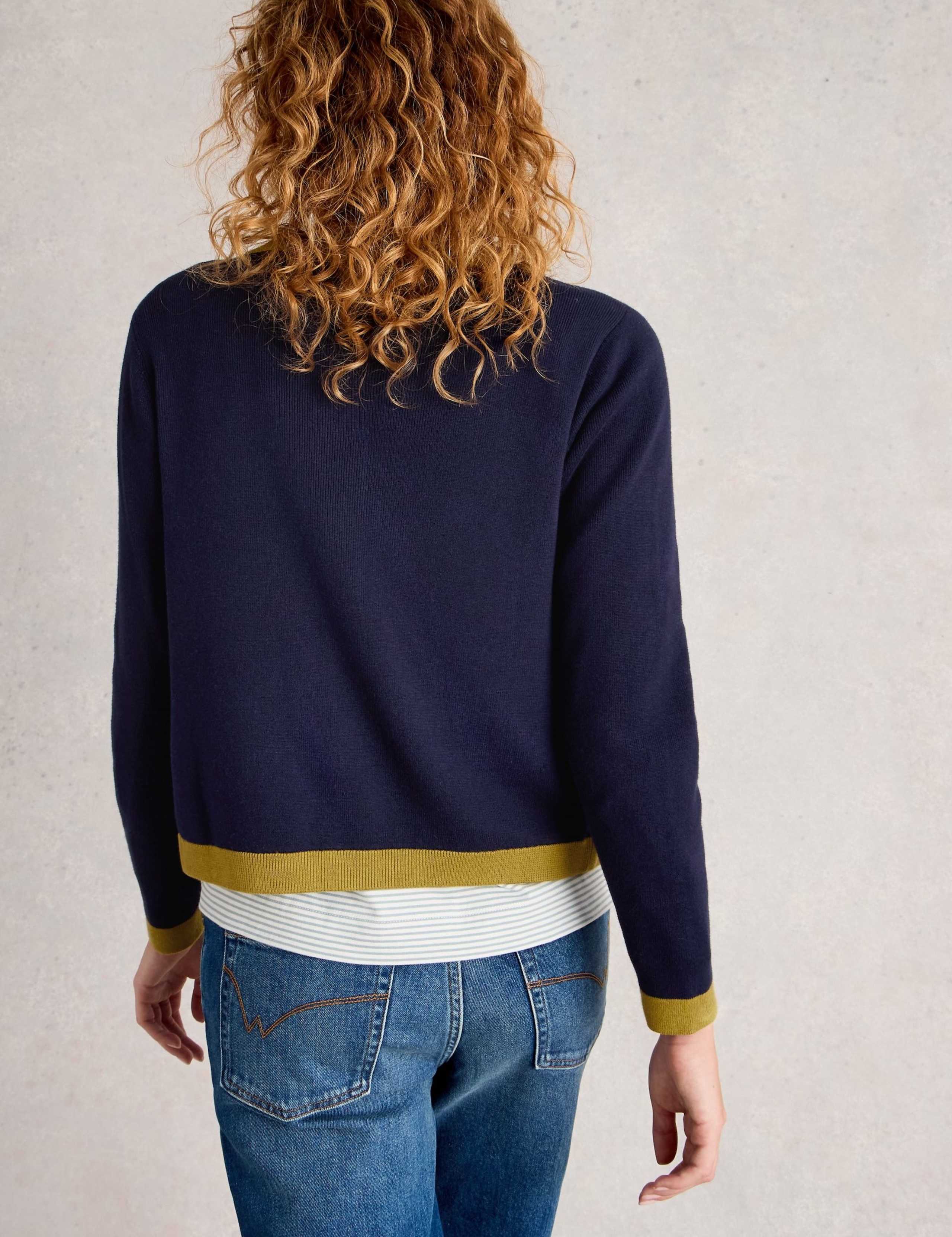 Pure Cotton Textured Crew Neck Cardigan 3 of 6