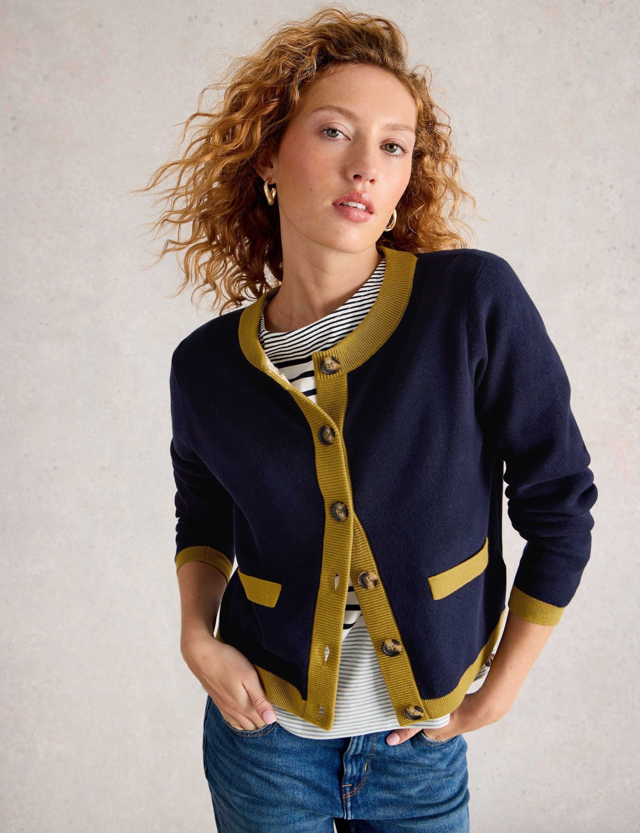 Pure Cotton Textured Crew Neck Cardigan 4 of 6