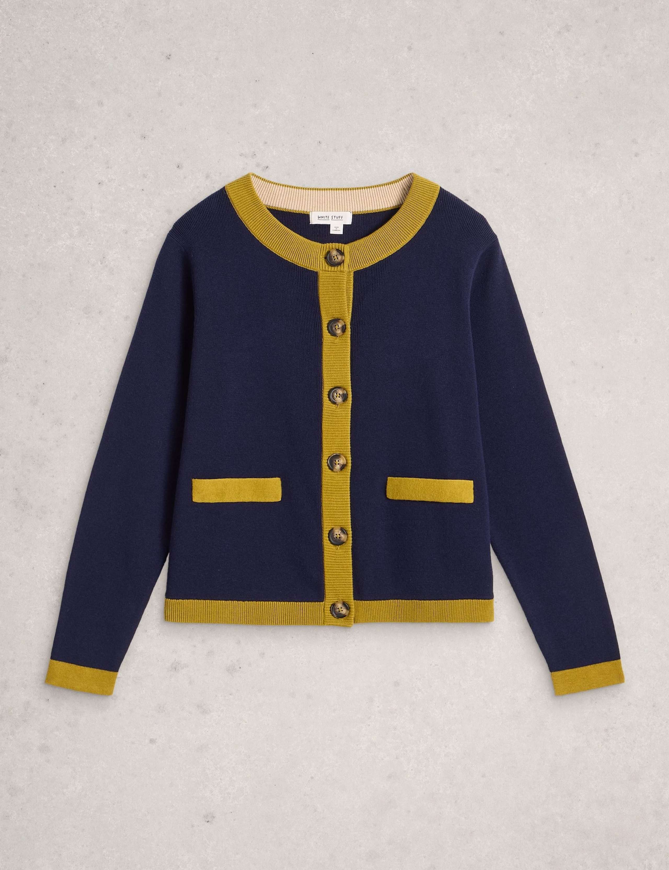 Pure Cotton Textured Crew Neck Cardigan 2 of 6