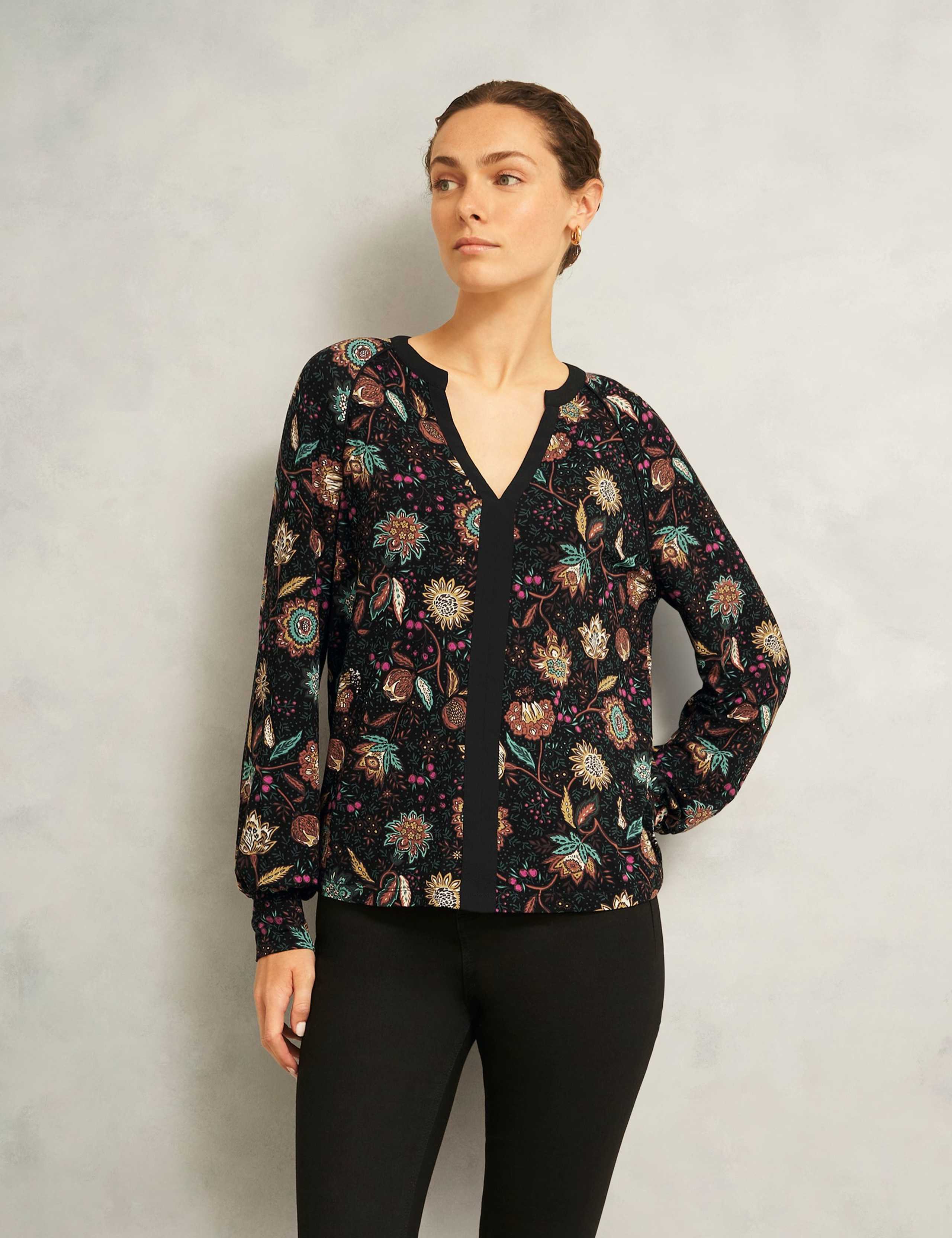 Floral Notch Neck Blouse 1 of 6