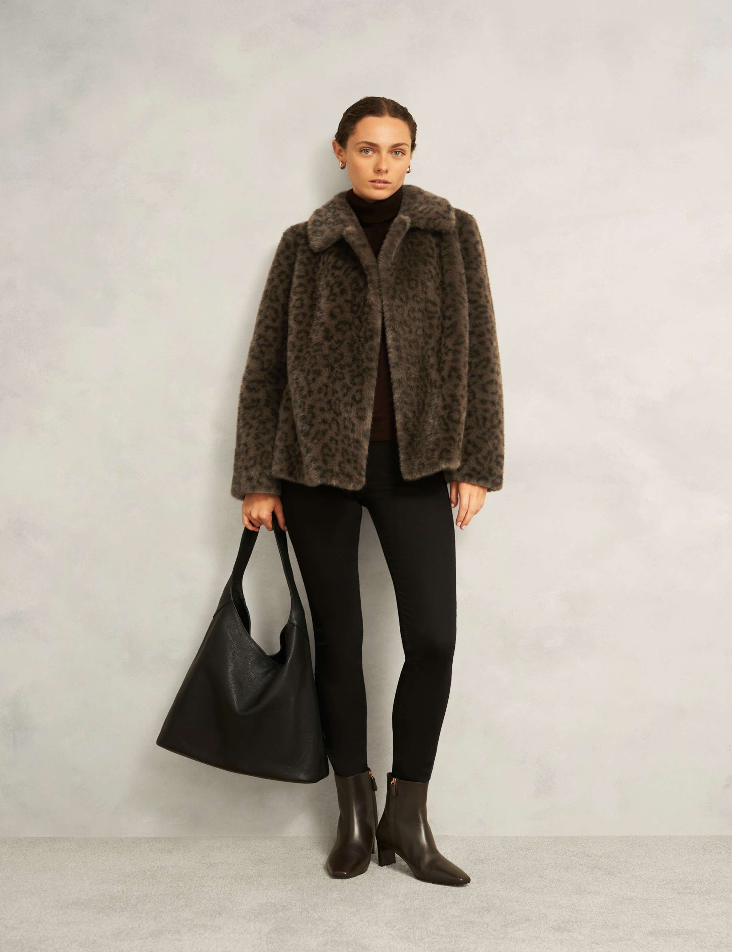 Faux Fur Leopard Print Coat 3 of 6