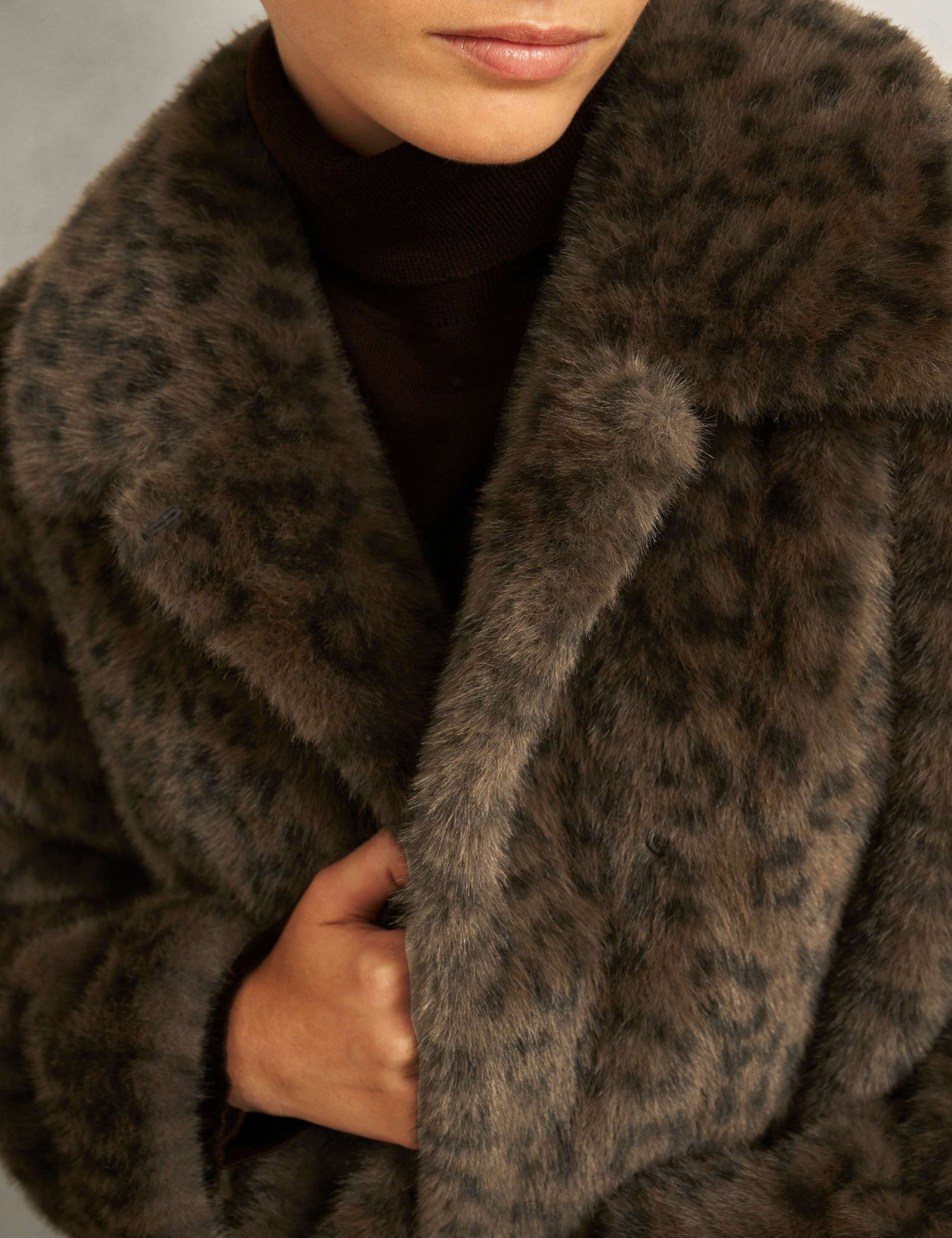 Faux Fur Leopard Print Coat 5 of 6
