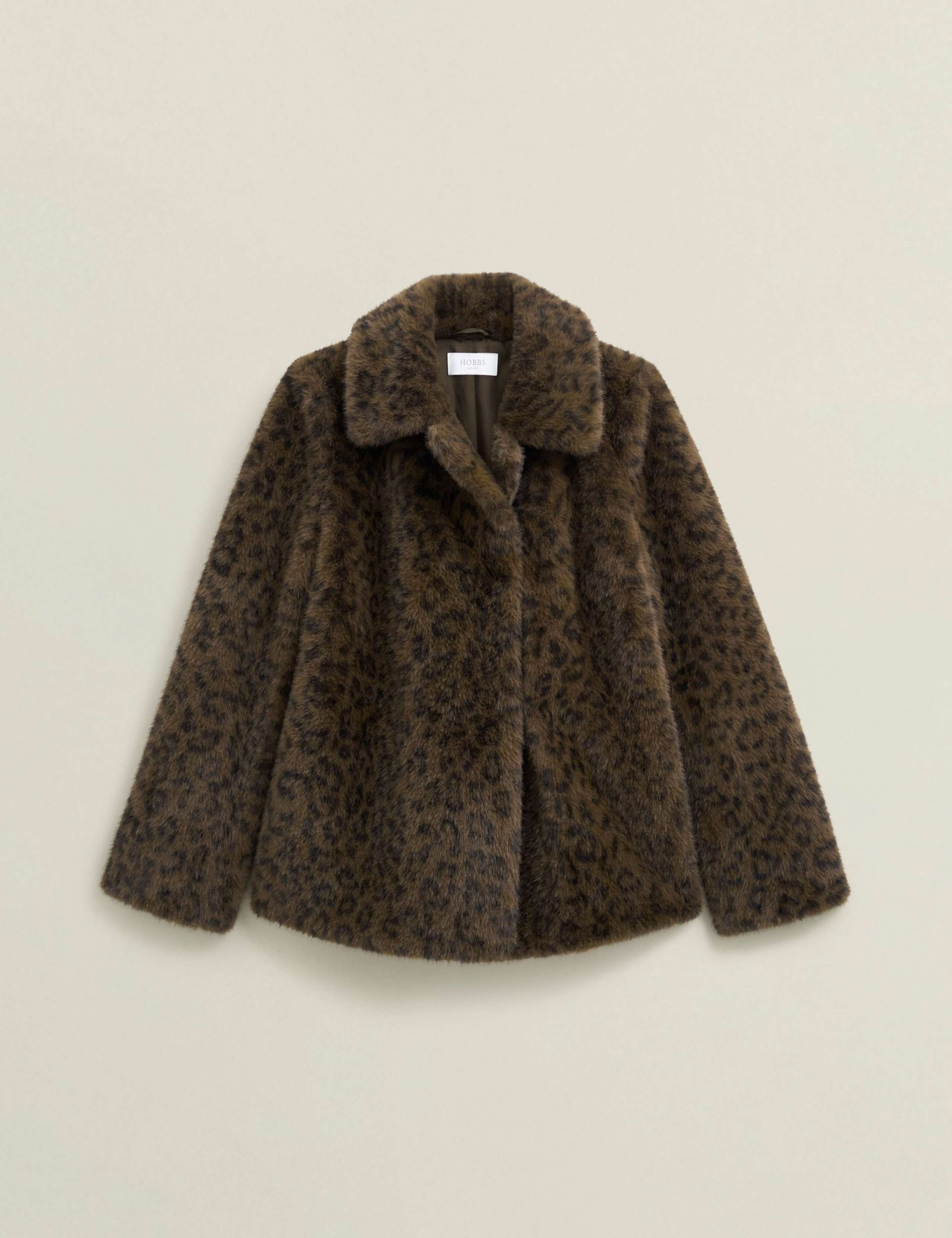 Faux Fur Leopard Print Coat 2 of 6