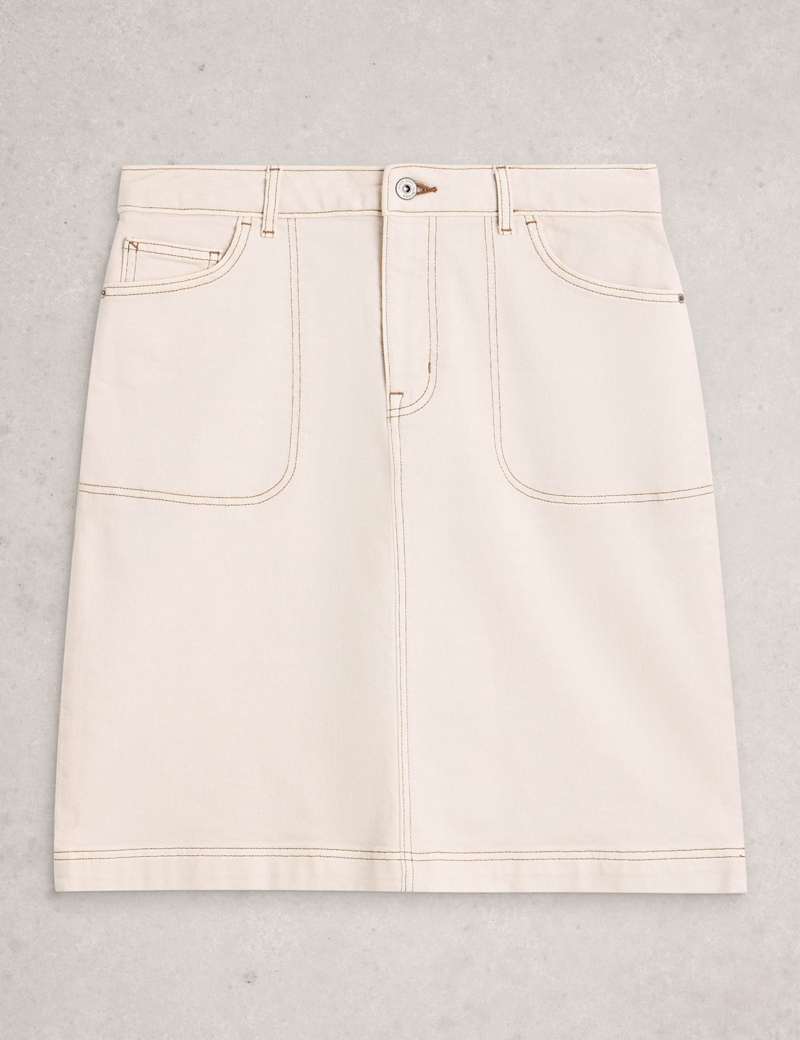 Denim Knee Length A-Line Skirt 2 of 6