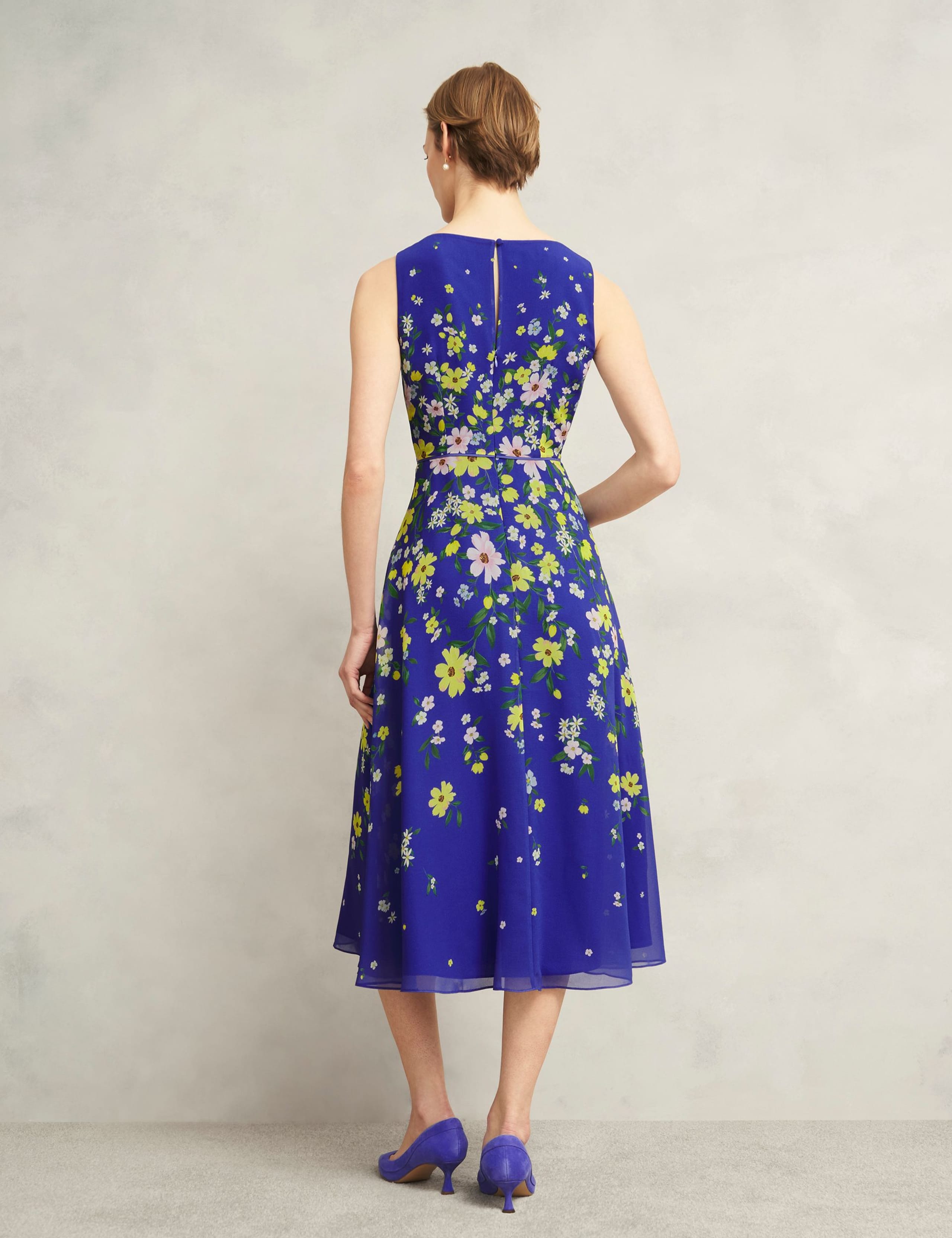 Sheer Floral Midi Skater Dress 4 of 7