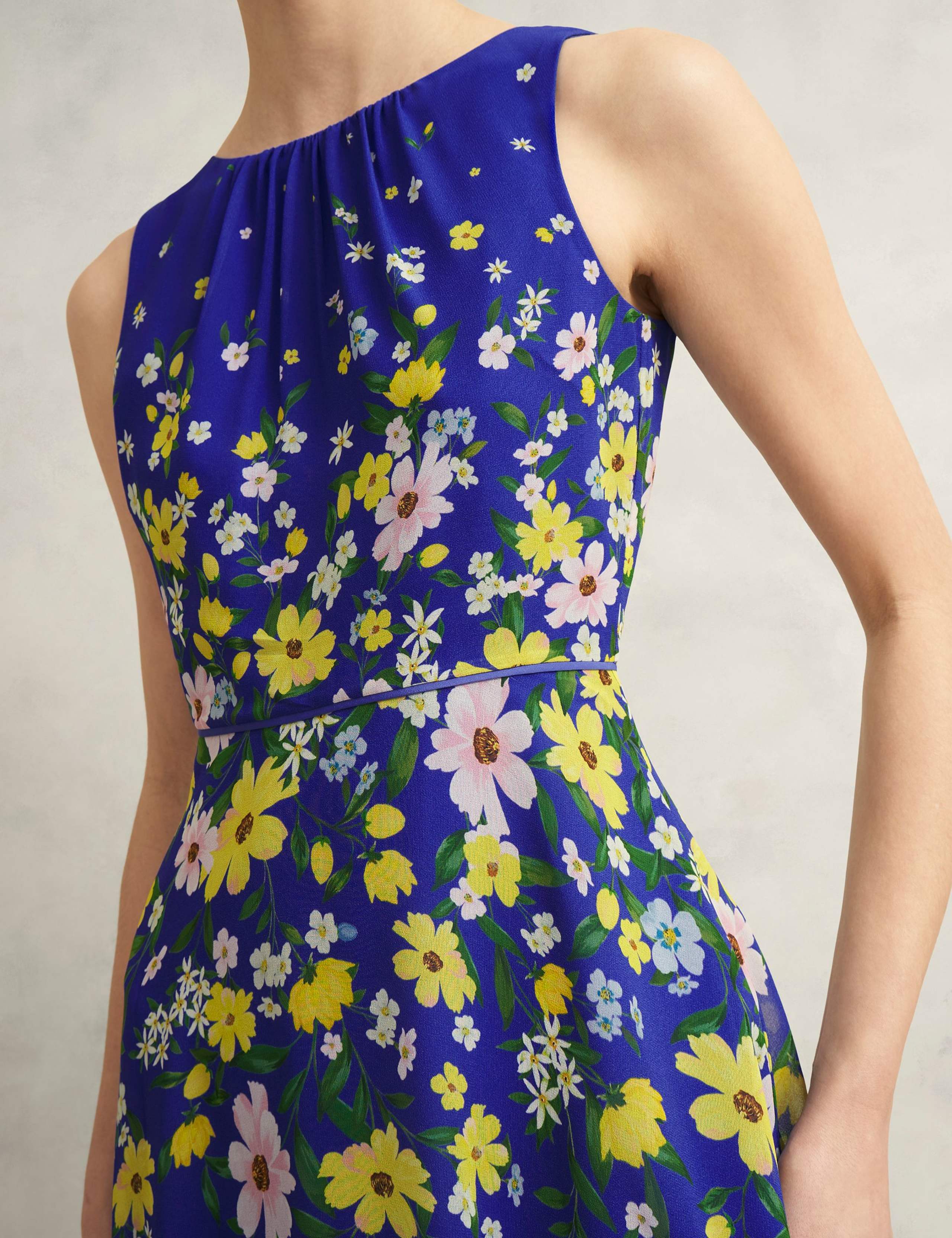 Sheer Floral Midi Skater Dress 7 of 7