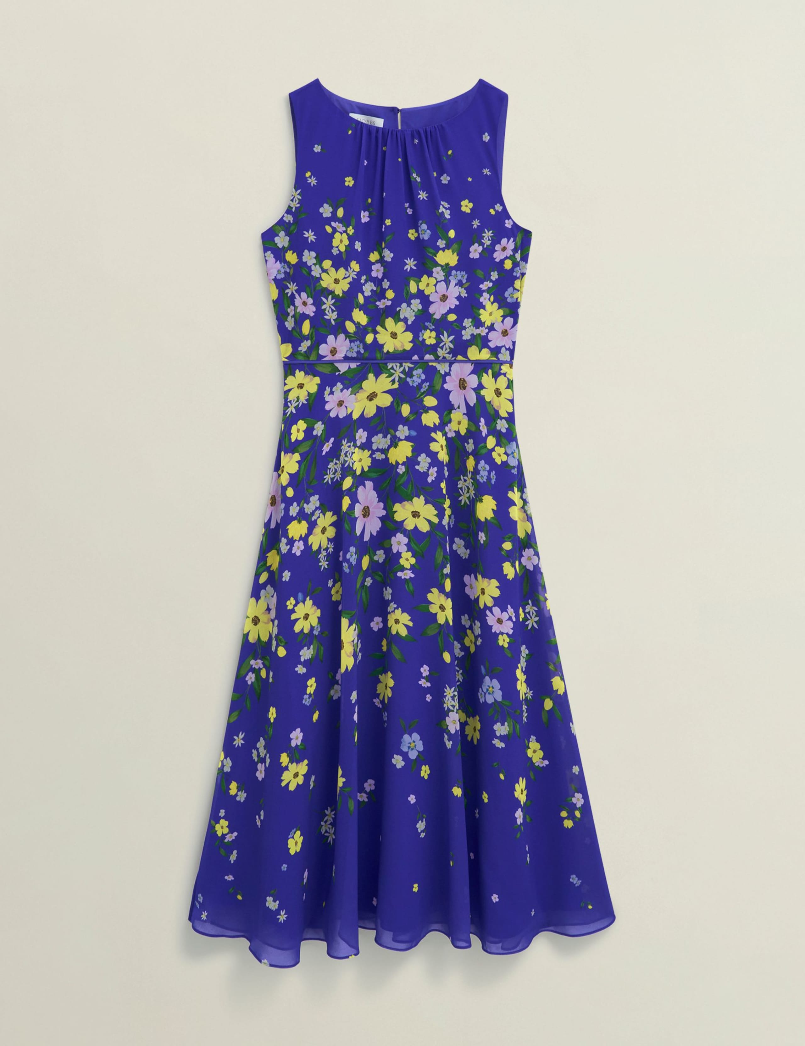 Sheer Floral Midi Skater Dress 2 of 7