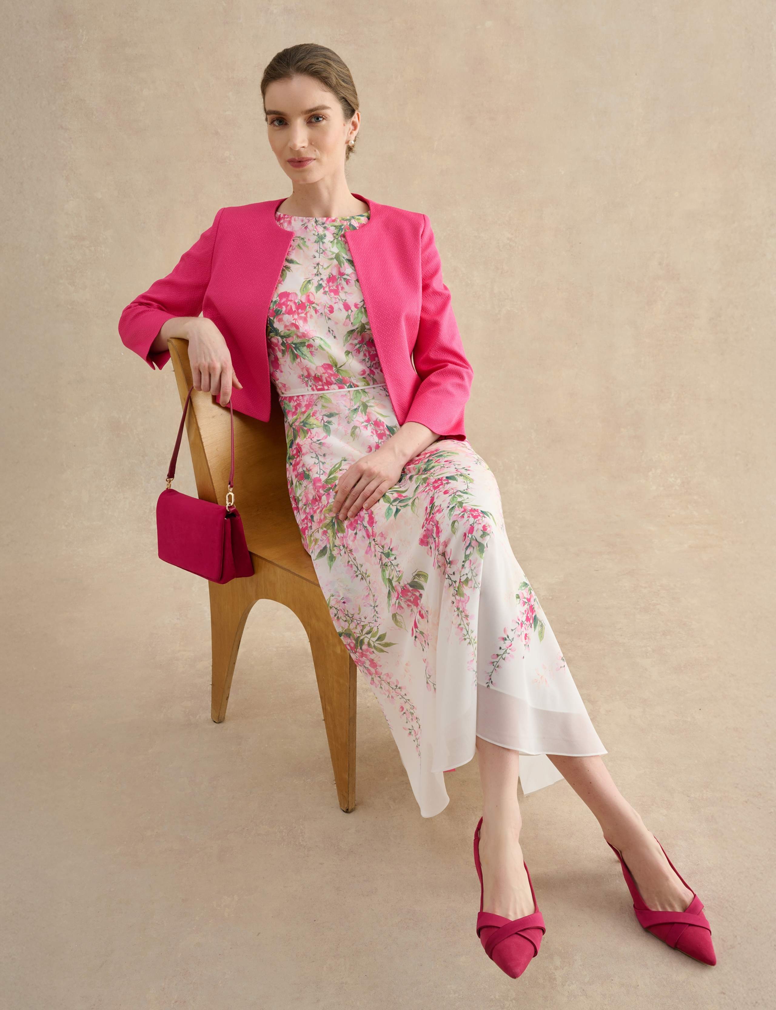 Sheer Floral Midi Skater Dress 3 of 6