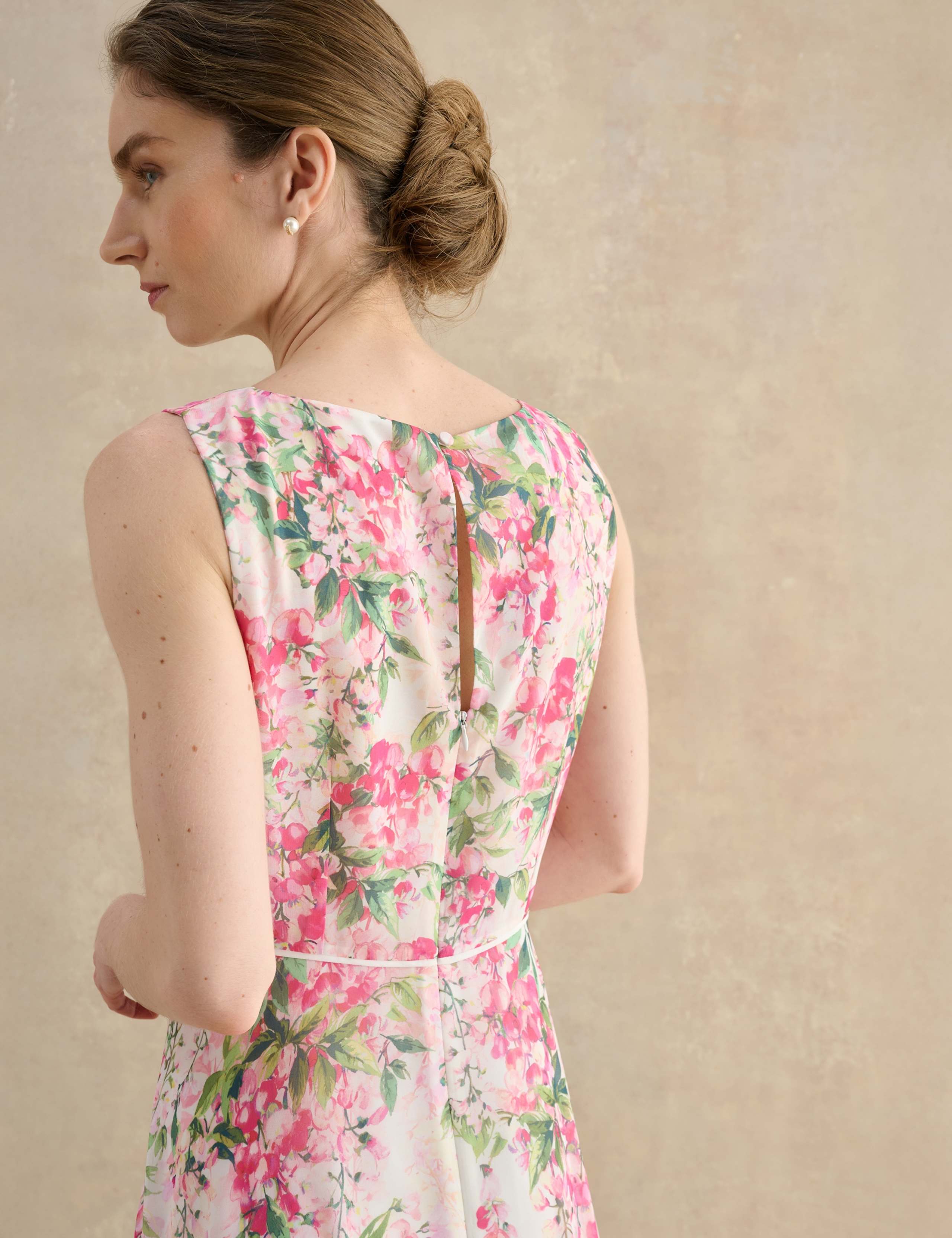 Sheer Floral Midi Skater Dress 6 of 6
