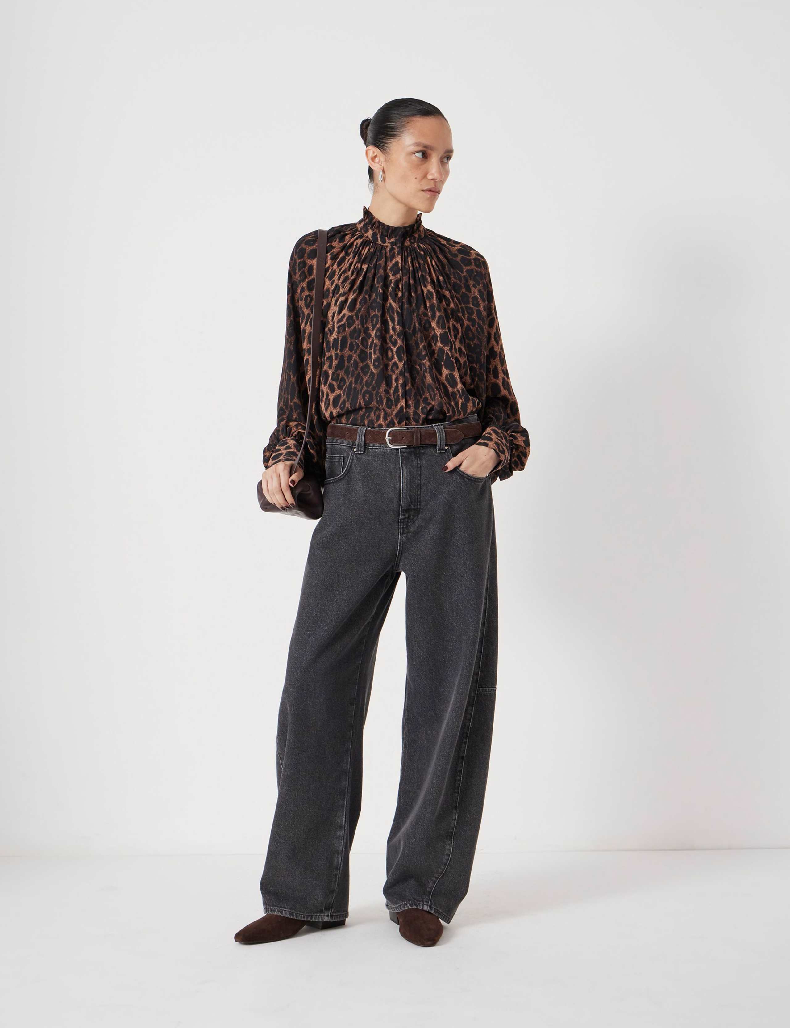 High Neck Blouson Sleeve Blouse 5 of 8