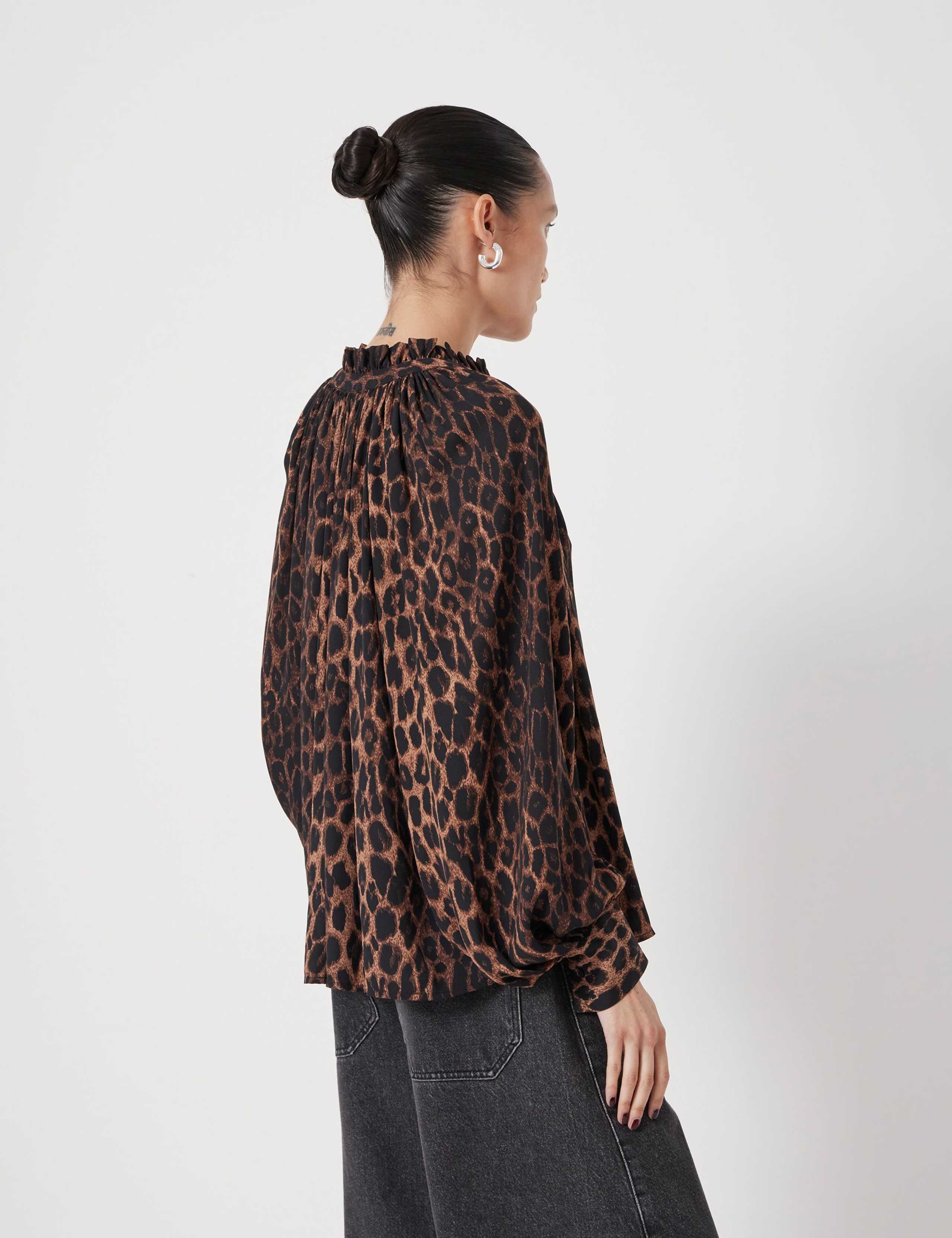 High Neck Blouson Sleeve Blouse 6 of 8