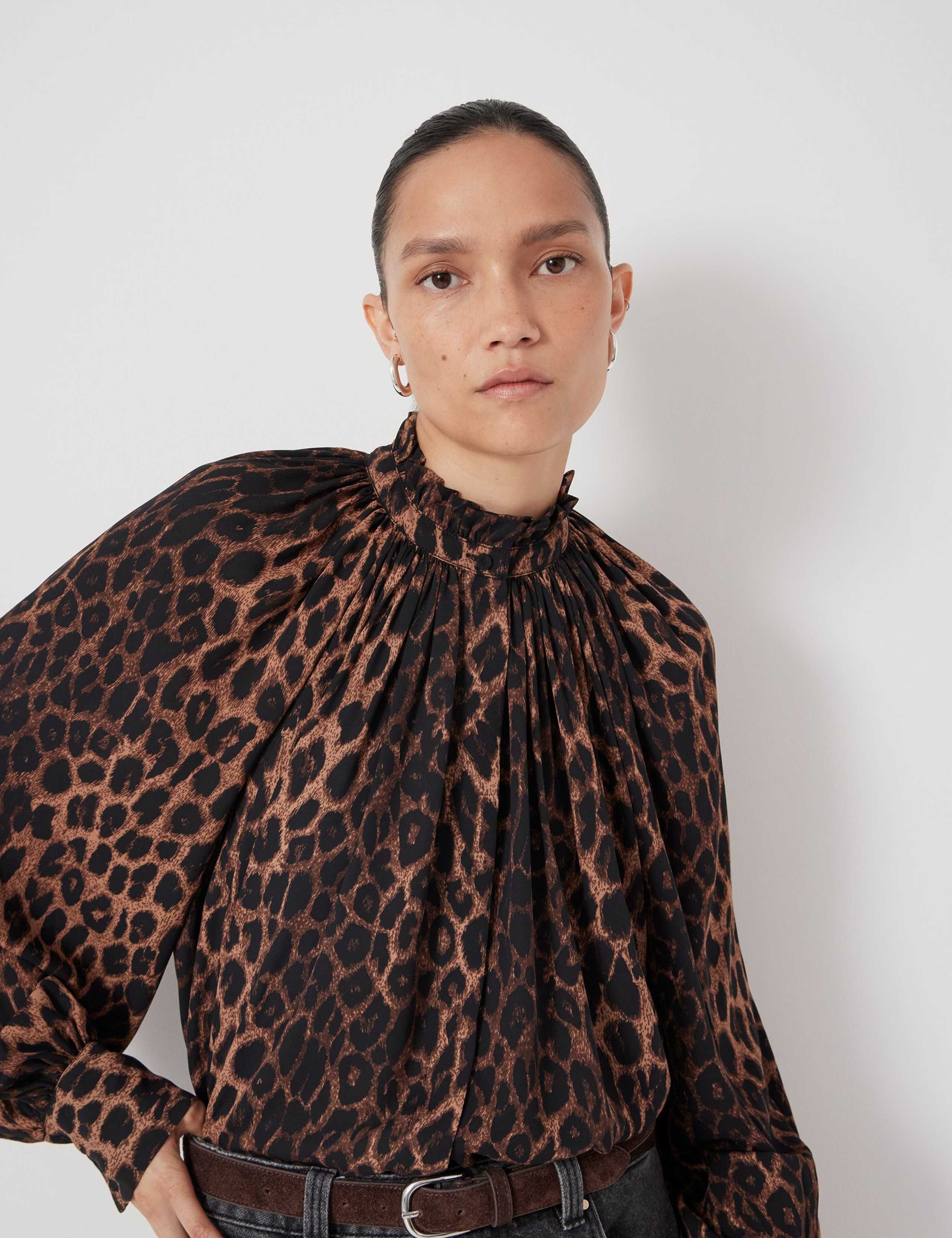 High Neck Blouson Sleeve Blouse 7 of 8