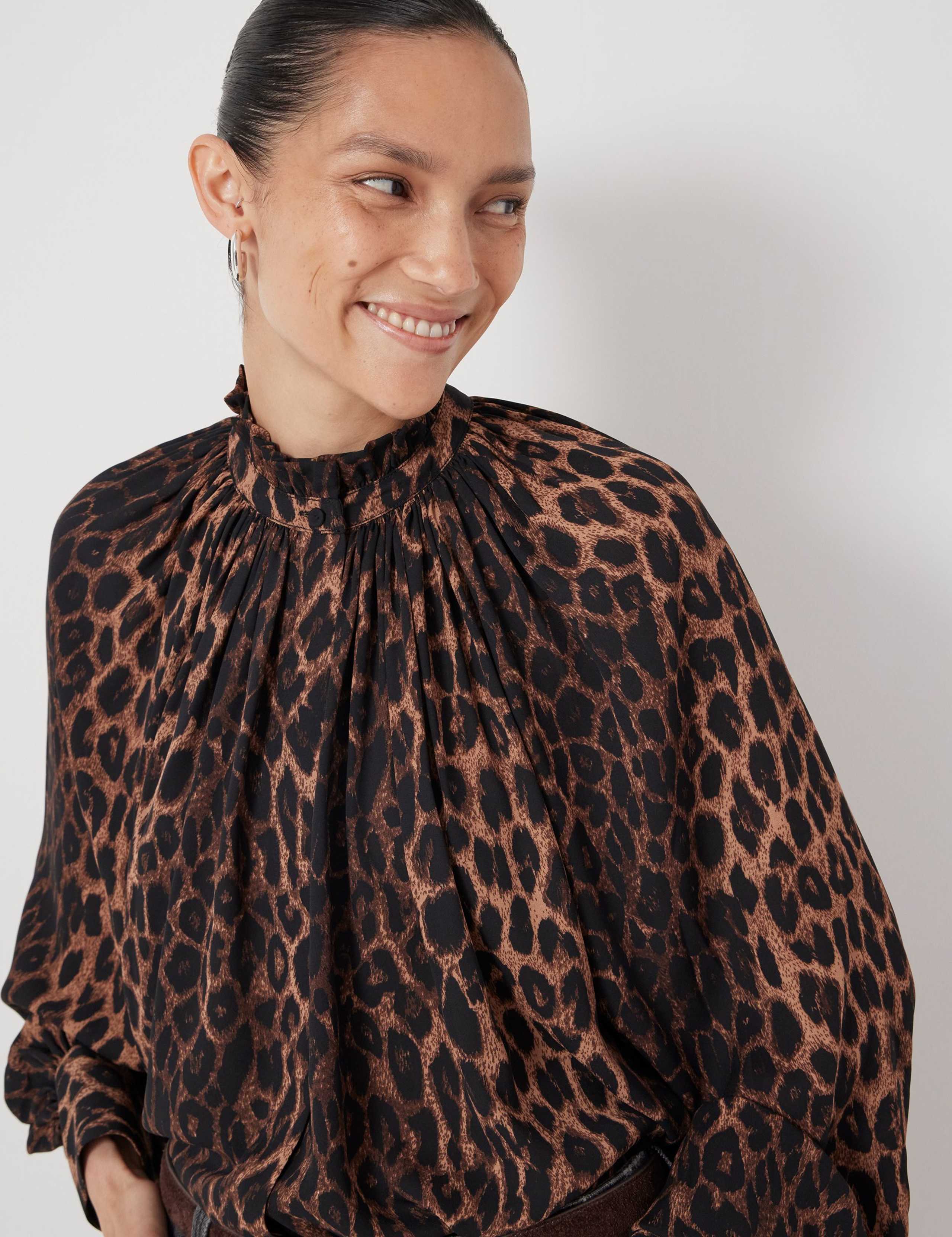 High Neck Blouson Sleeve Blouse 8 of 8