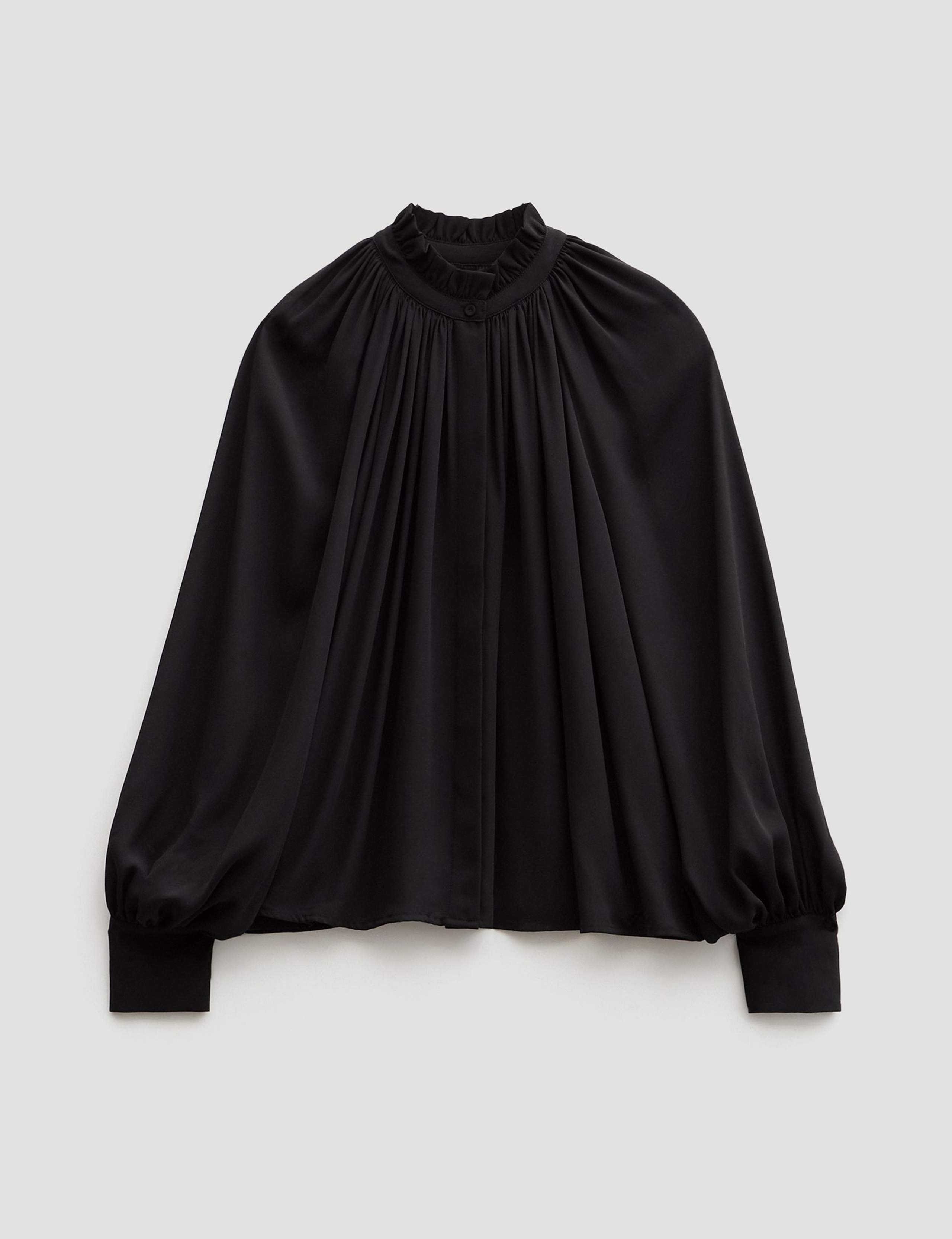 High Neck Blouson Sleeve Blouse 2 of 6