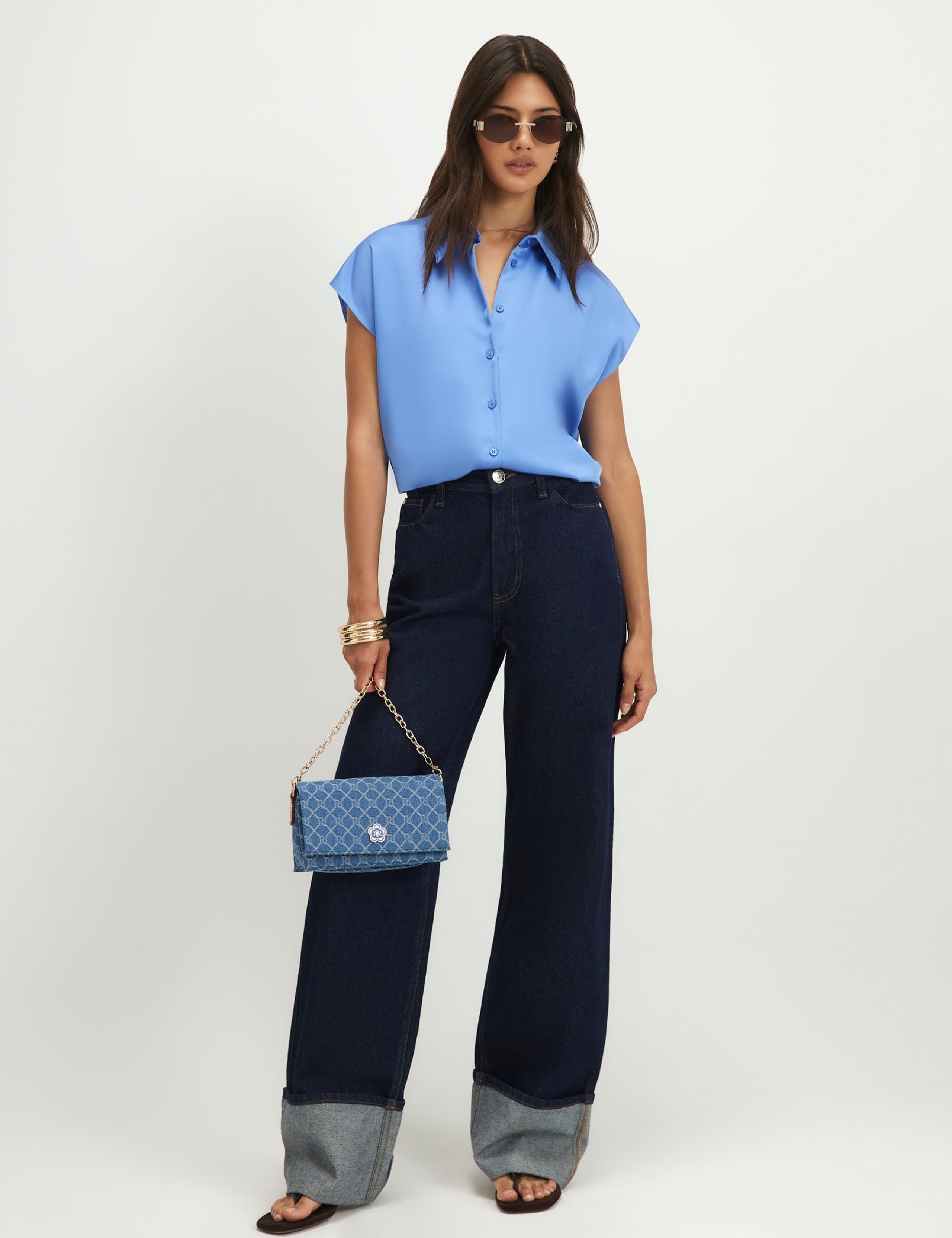 Relaxed Satin Collared Shirt 3 of 6