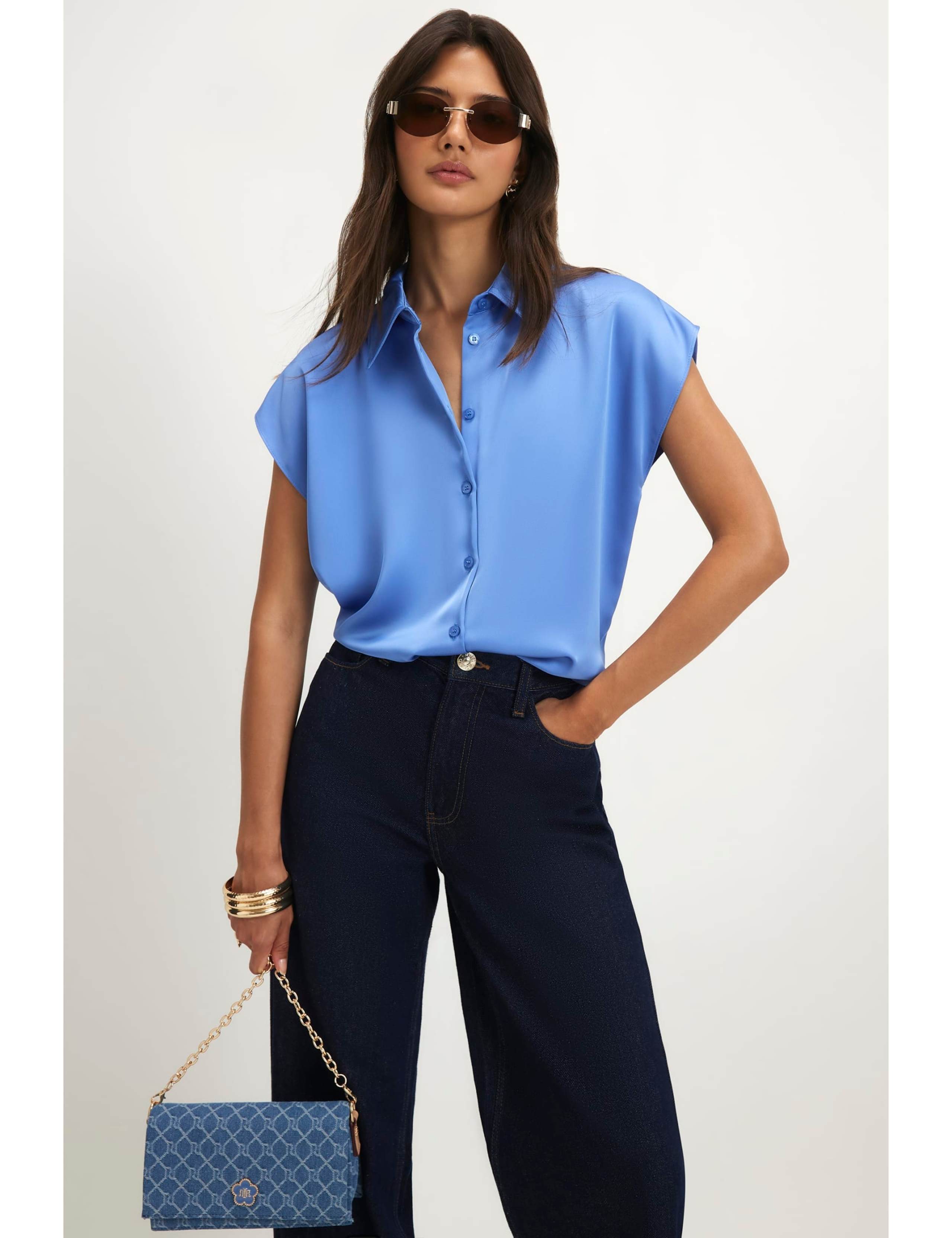Relaxed Satin Collared Shirt 6 of 6