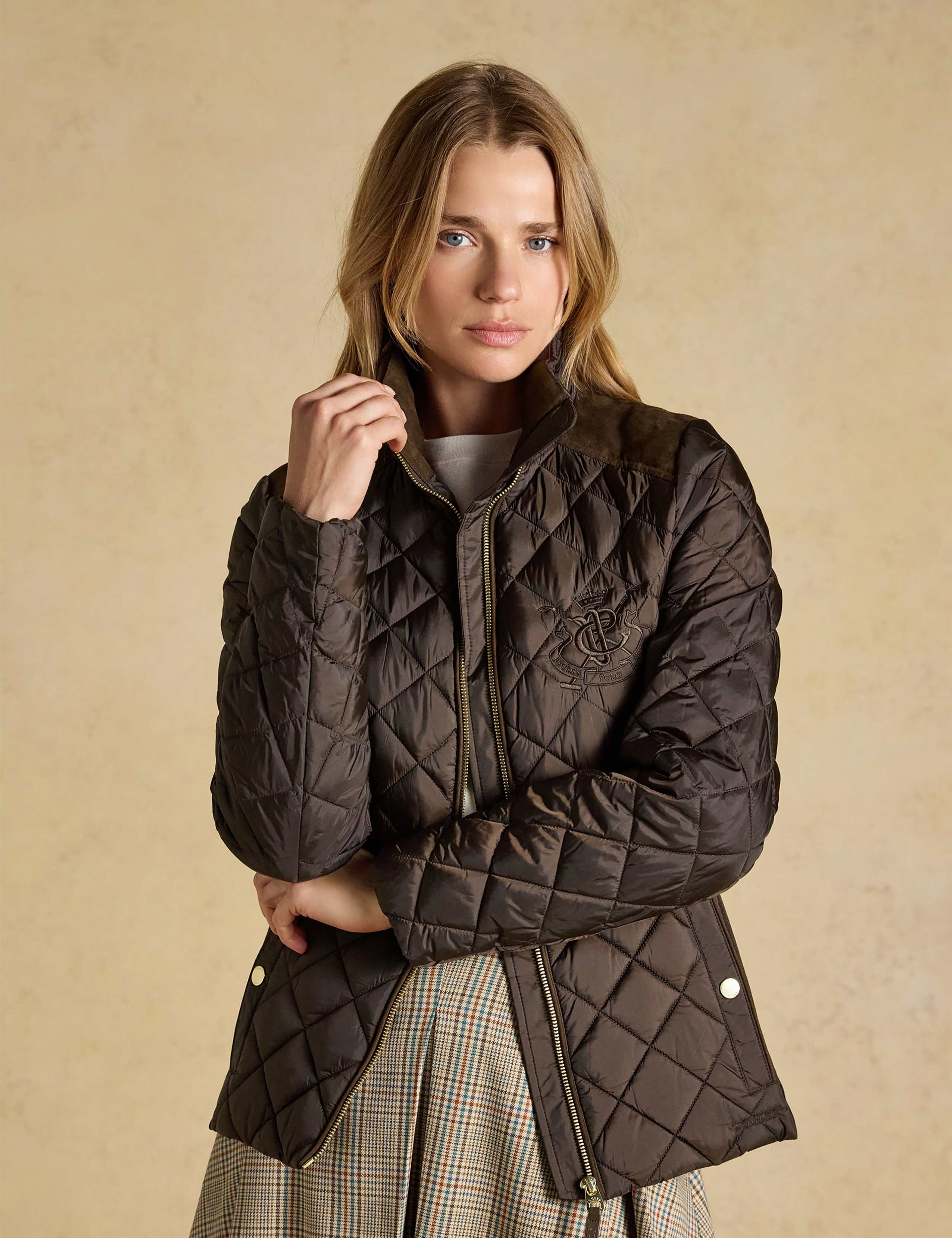 Diamond Quilted Funnel Neck Coat 1 of 11