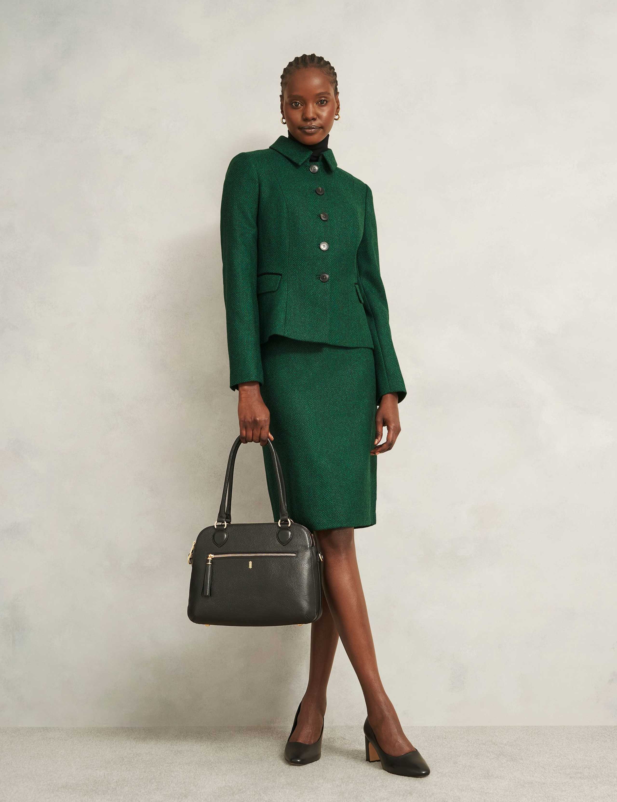 Pure Wool Textured Knee Length Pencil Skirt 4 of 6
