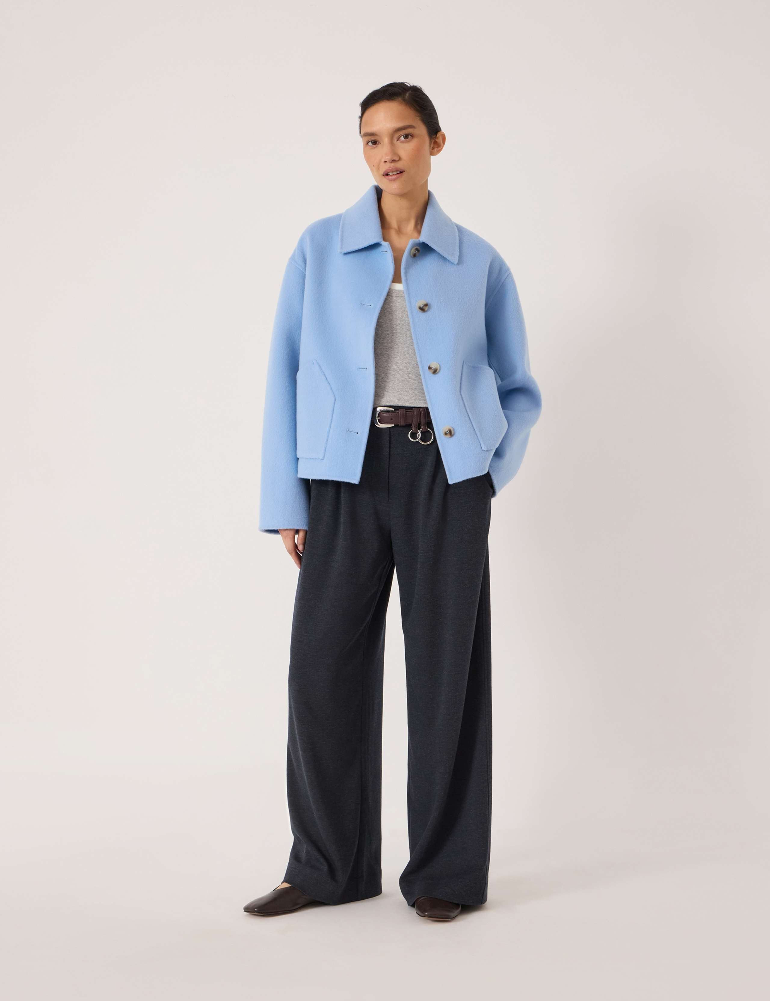 Jersey Tailored Wide Leg Trousers 3 of 5