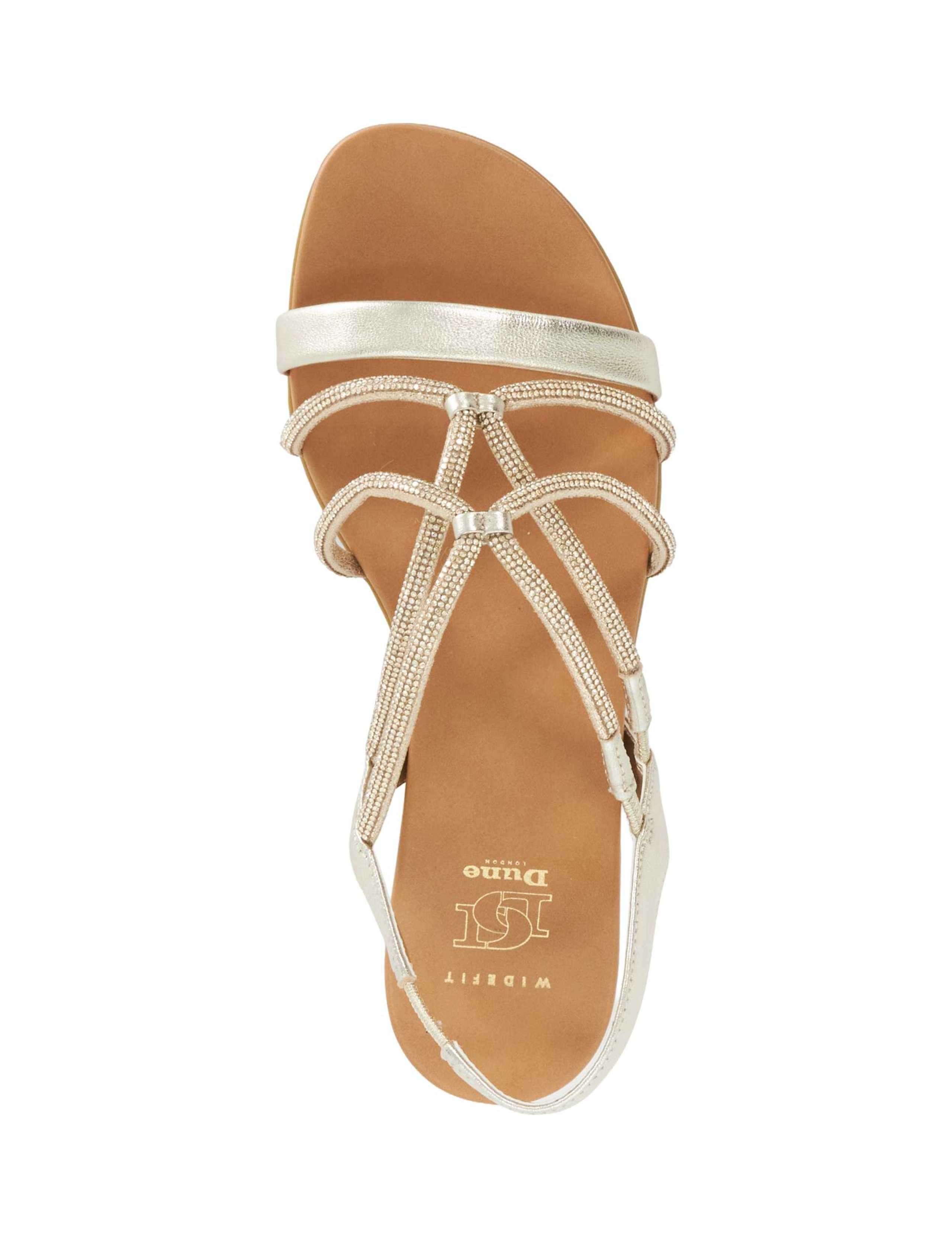 Wide Fit Leather Metallic Flat Sandals 2 of 5