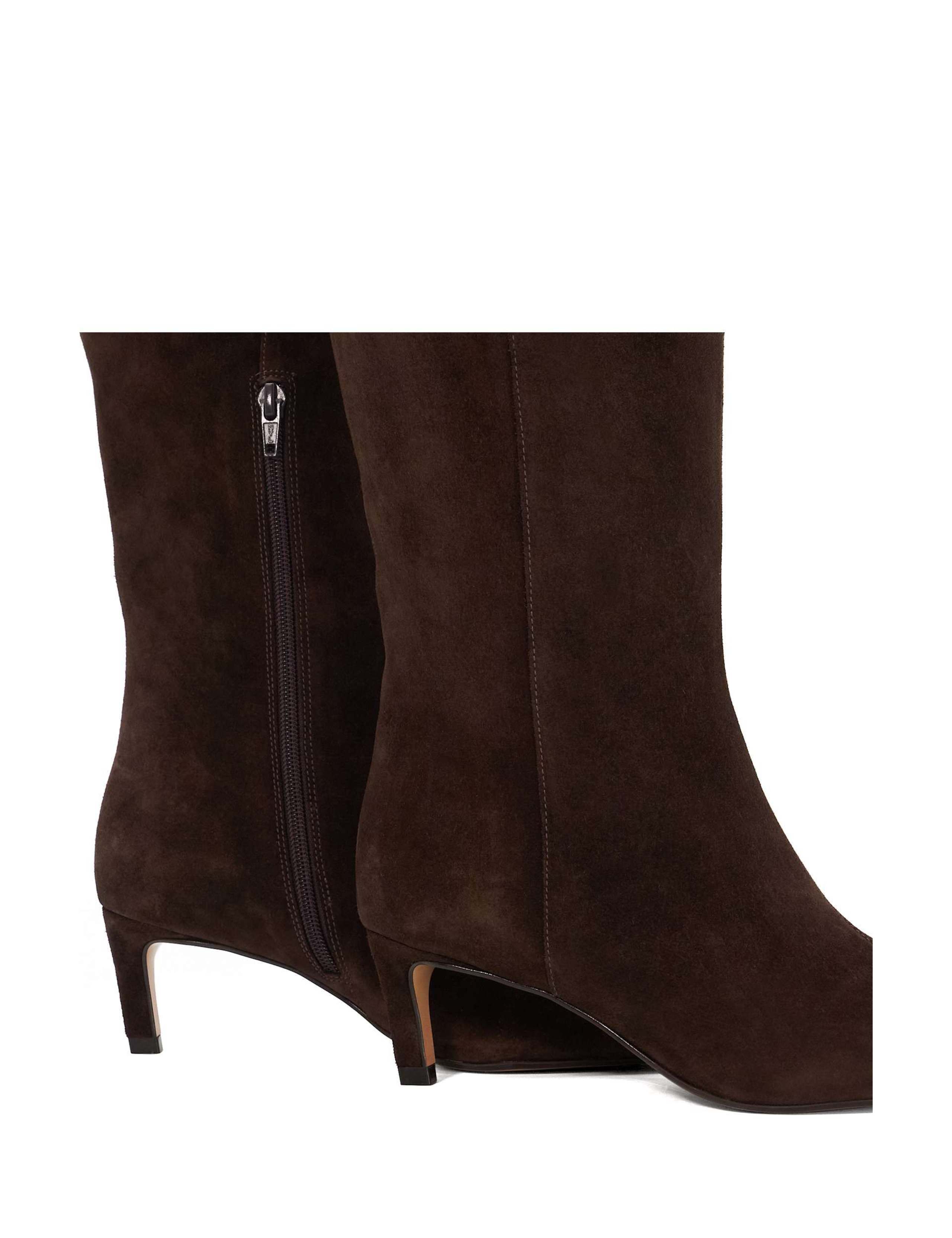 Wide Fit Leather Kitten Heel Knee High Boots 5 of 5