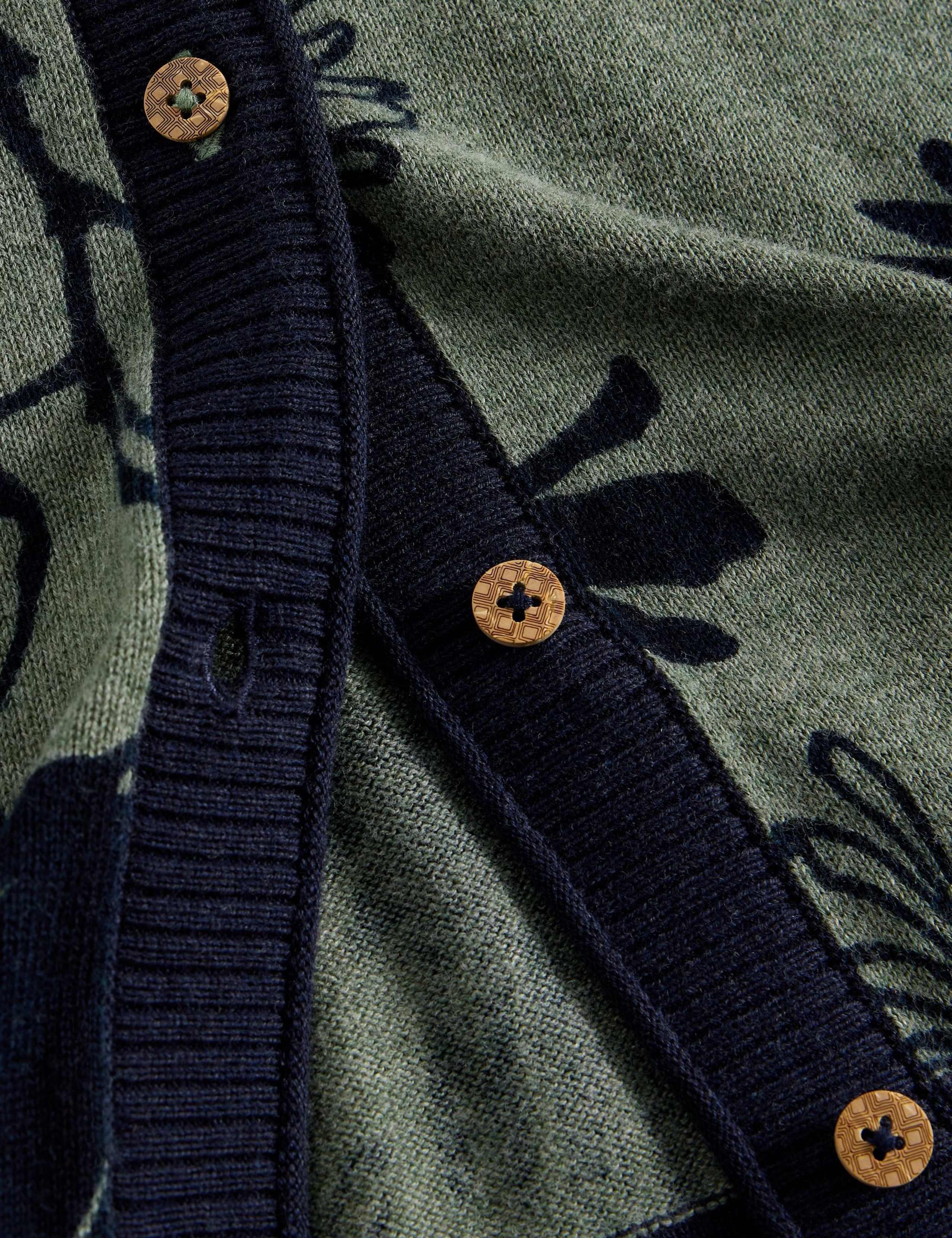 Pure Cotton Floral Crew Neck Cardigan 3 of 6