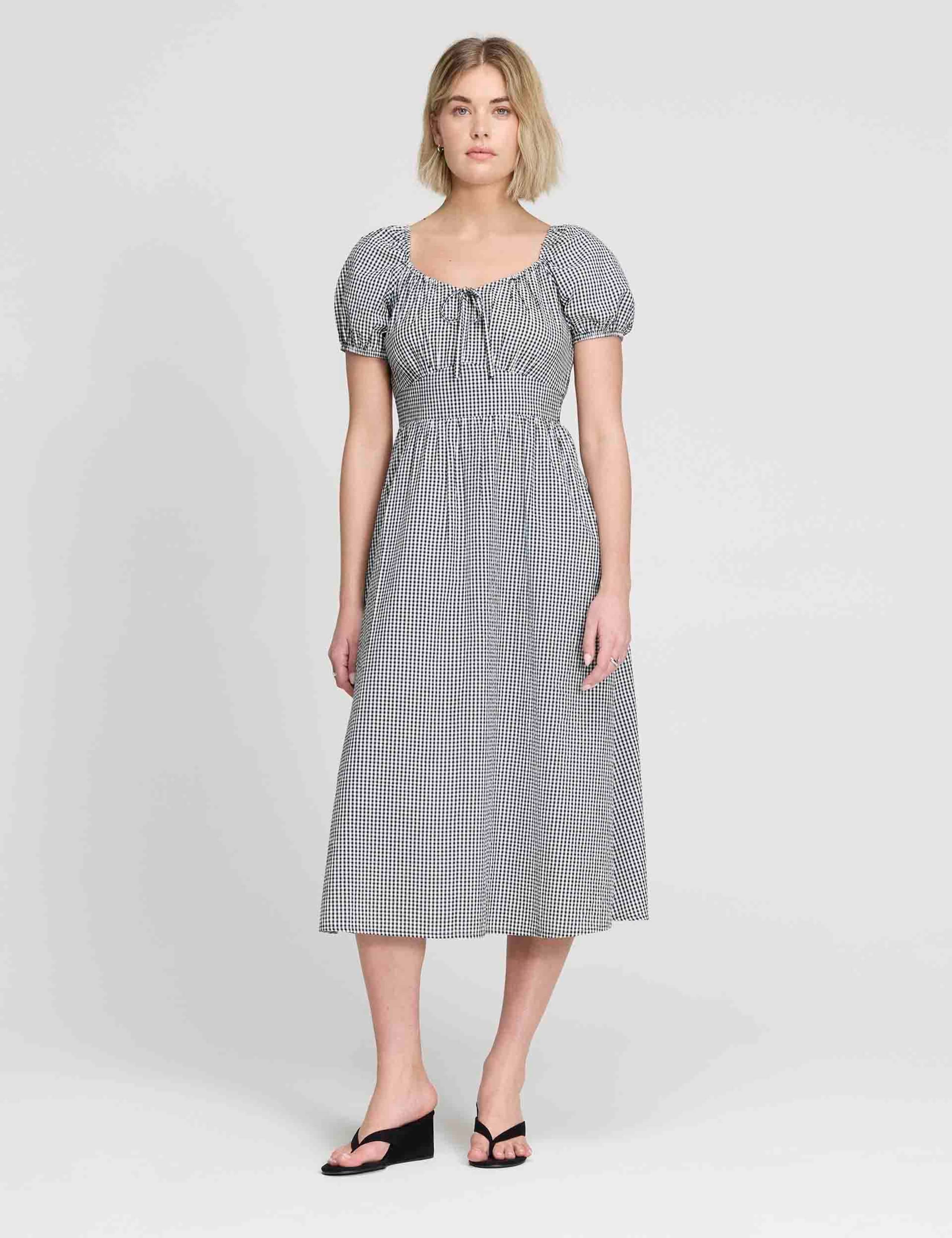 Pure Cotton Gingham Midi Dress 2 of 7