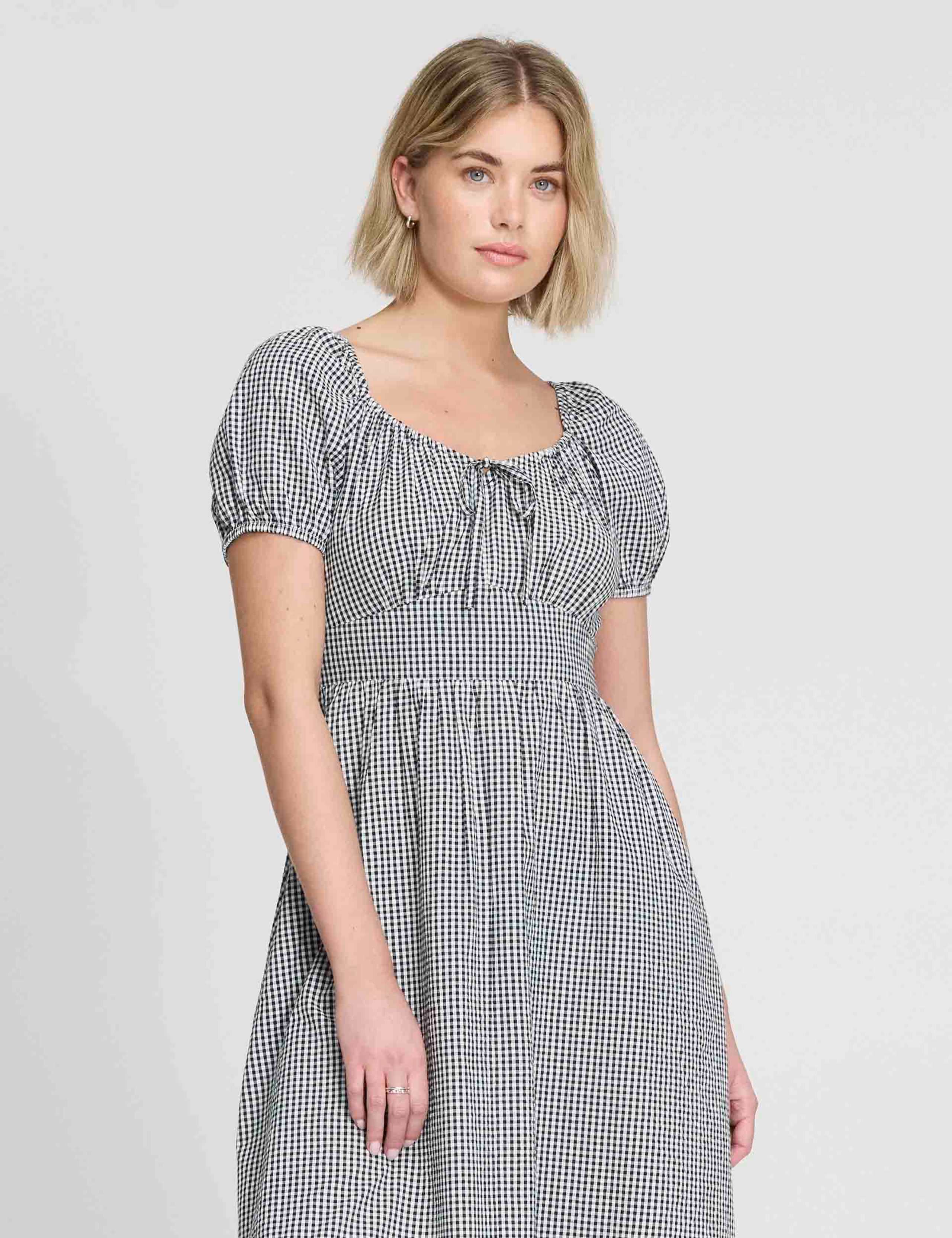 Pure Cotton Gingham Midi Dress 3 of 7