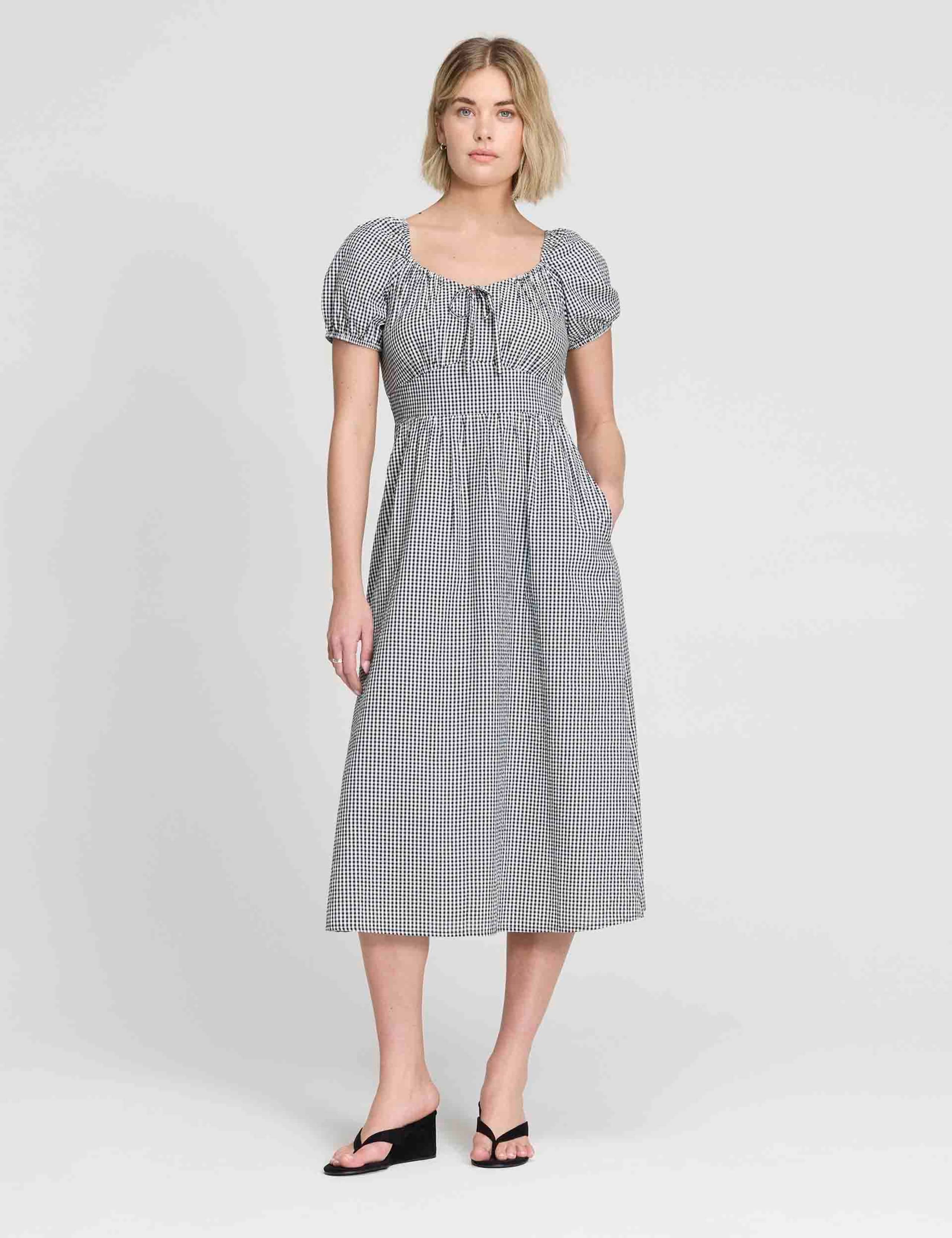 Pure Cotton Gingham Midi Dress 5 of 7