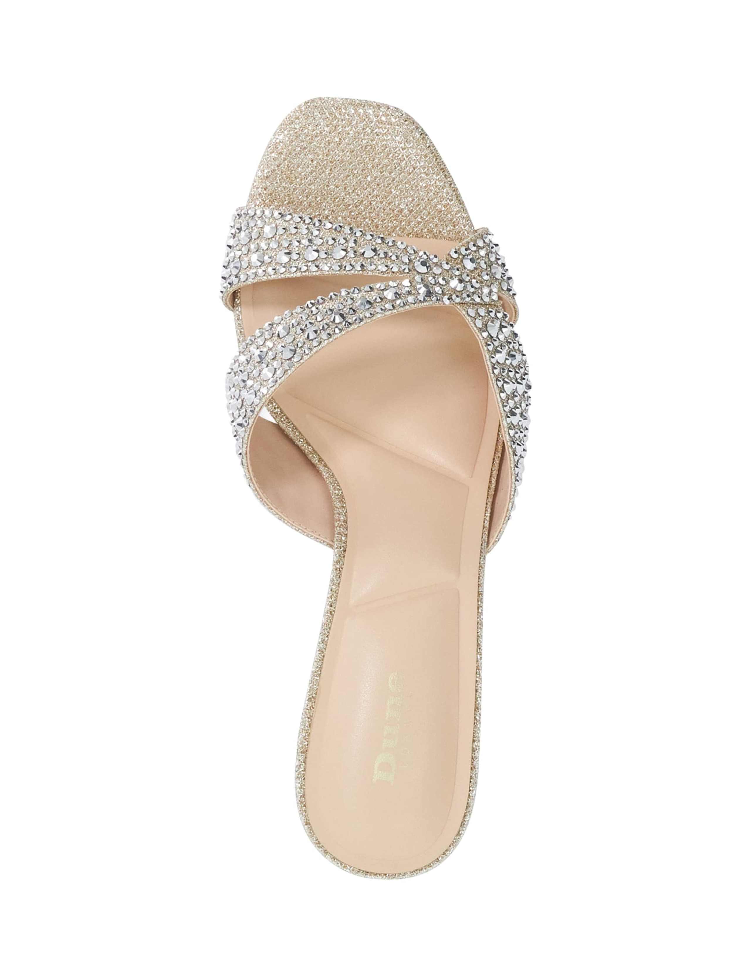 Sparkle Slip On Kitten Heel Open Toe Mules 2 of 5