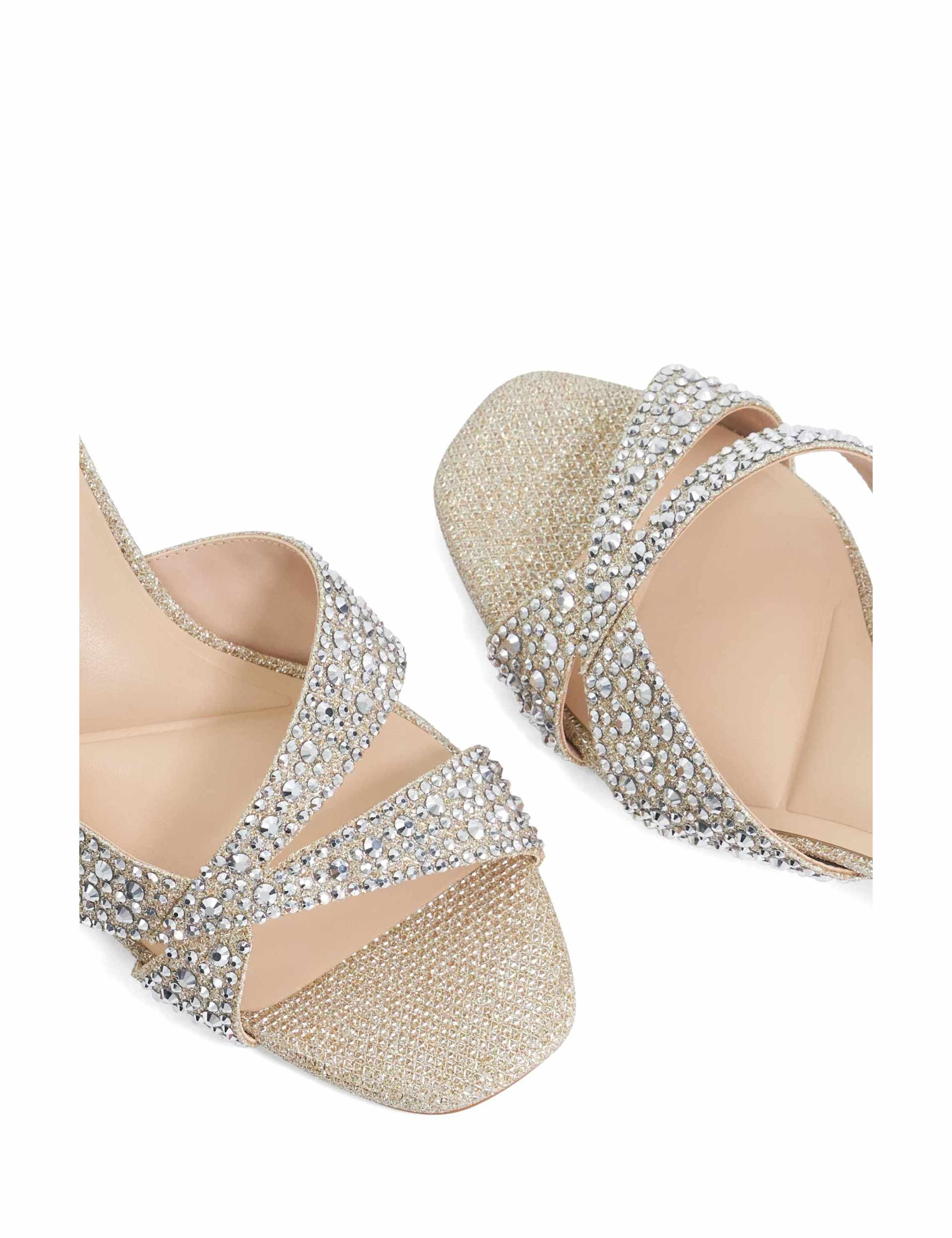 Sparkle Slip On Kitten Heel Open Toe Mules 4 of 5