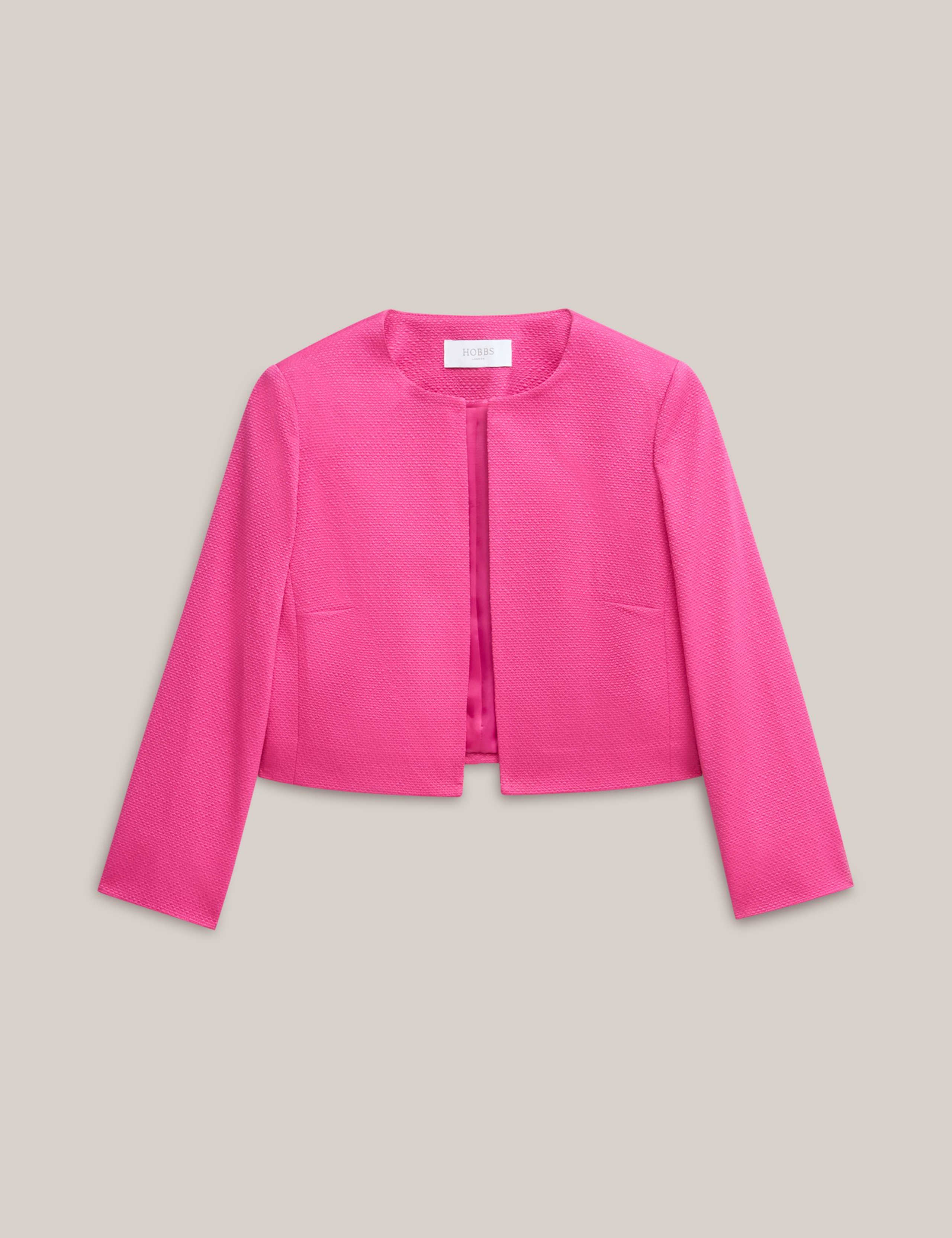 Cotton Blend Textured Cropped Jacket 2 of 5