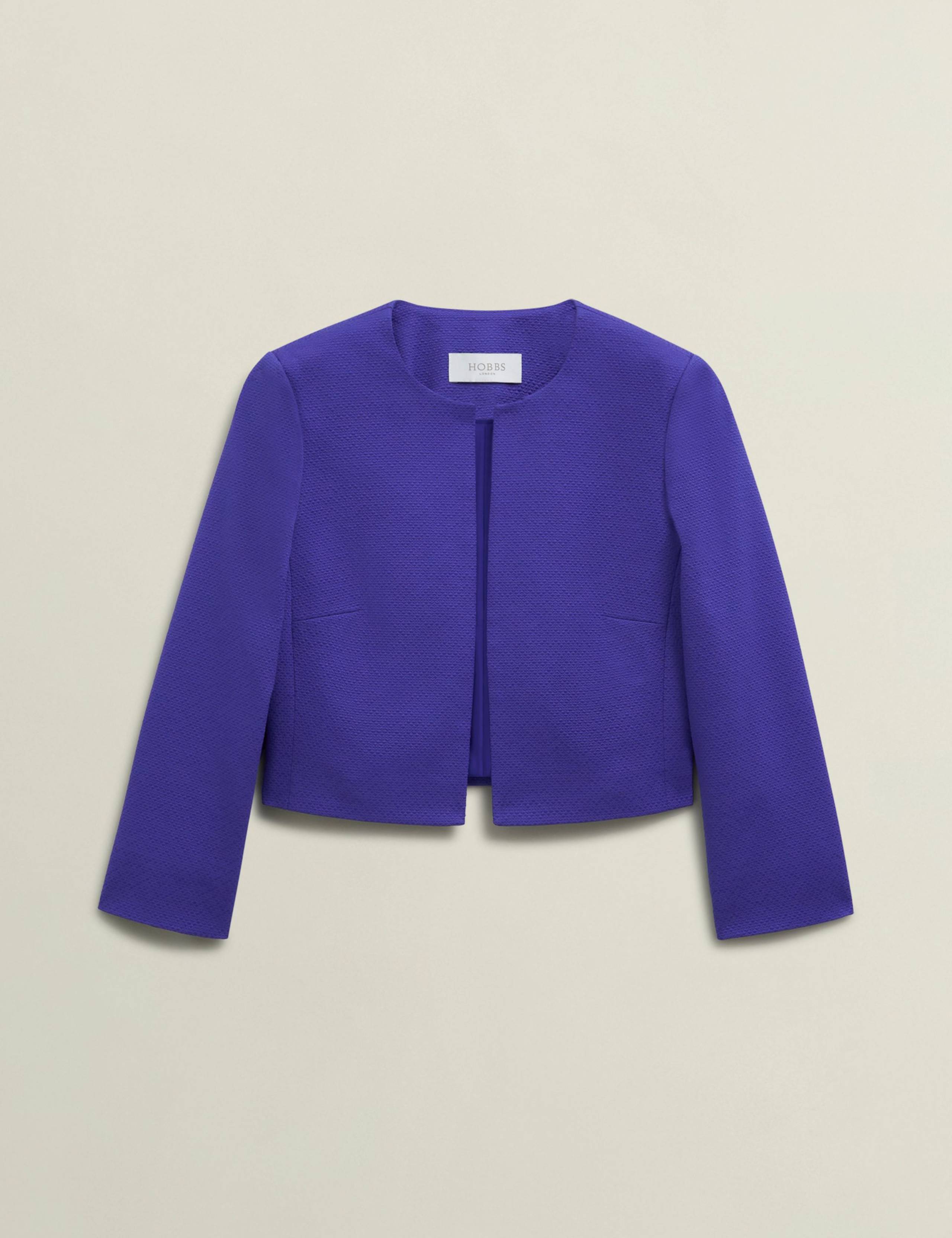 Cotton Blend Textured Cropped Jacket 2 of 6