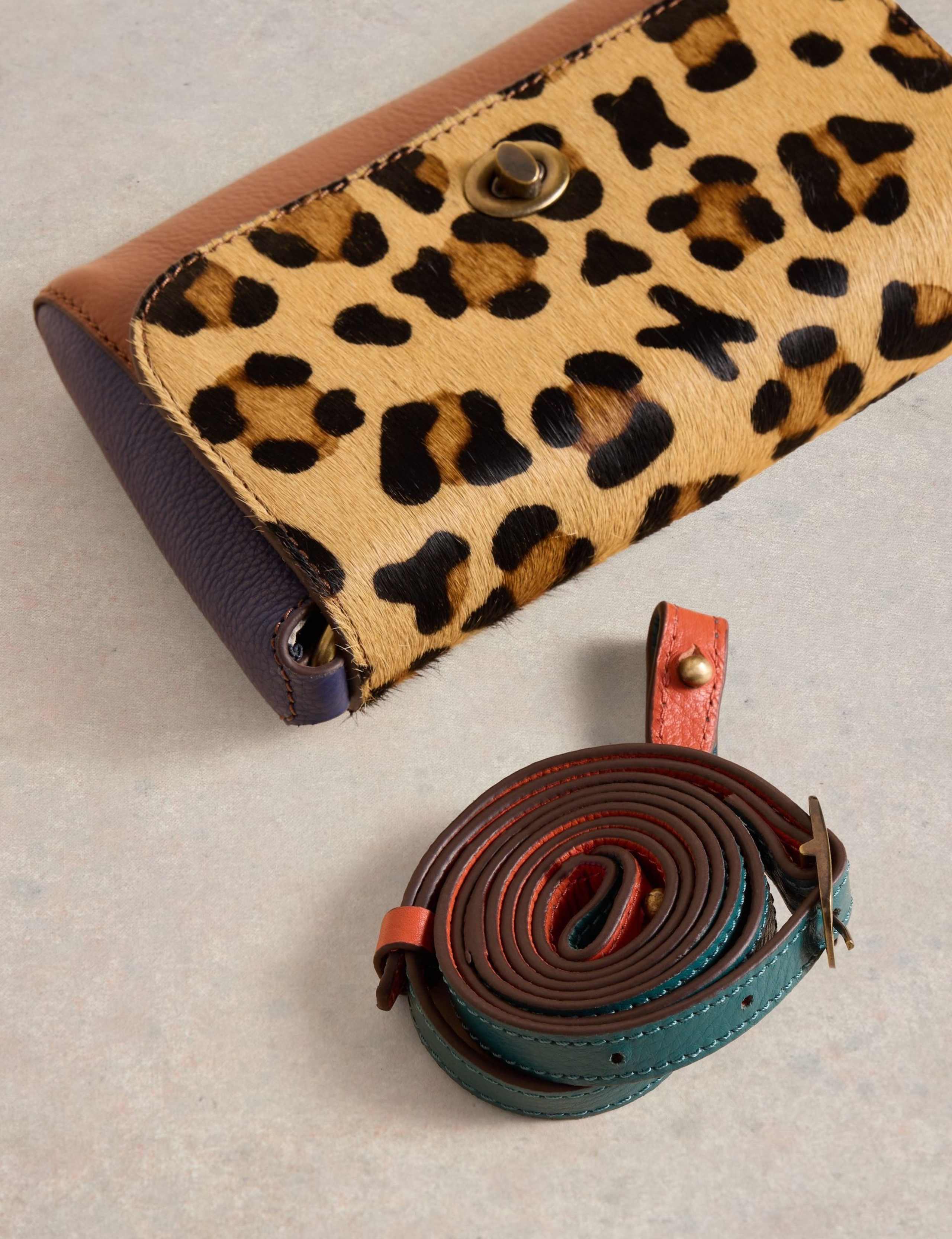Leather Animal Print Cross Body Bag 4 of 5