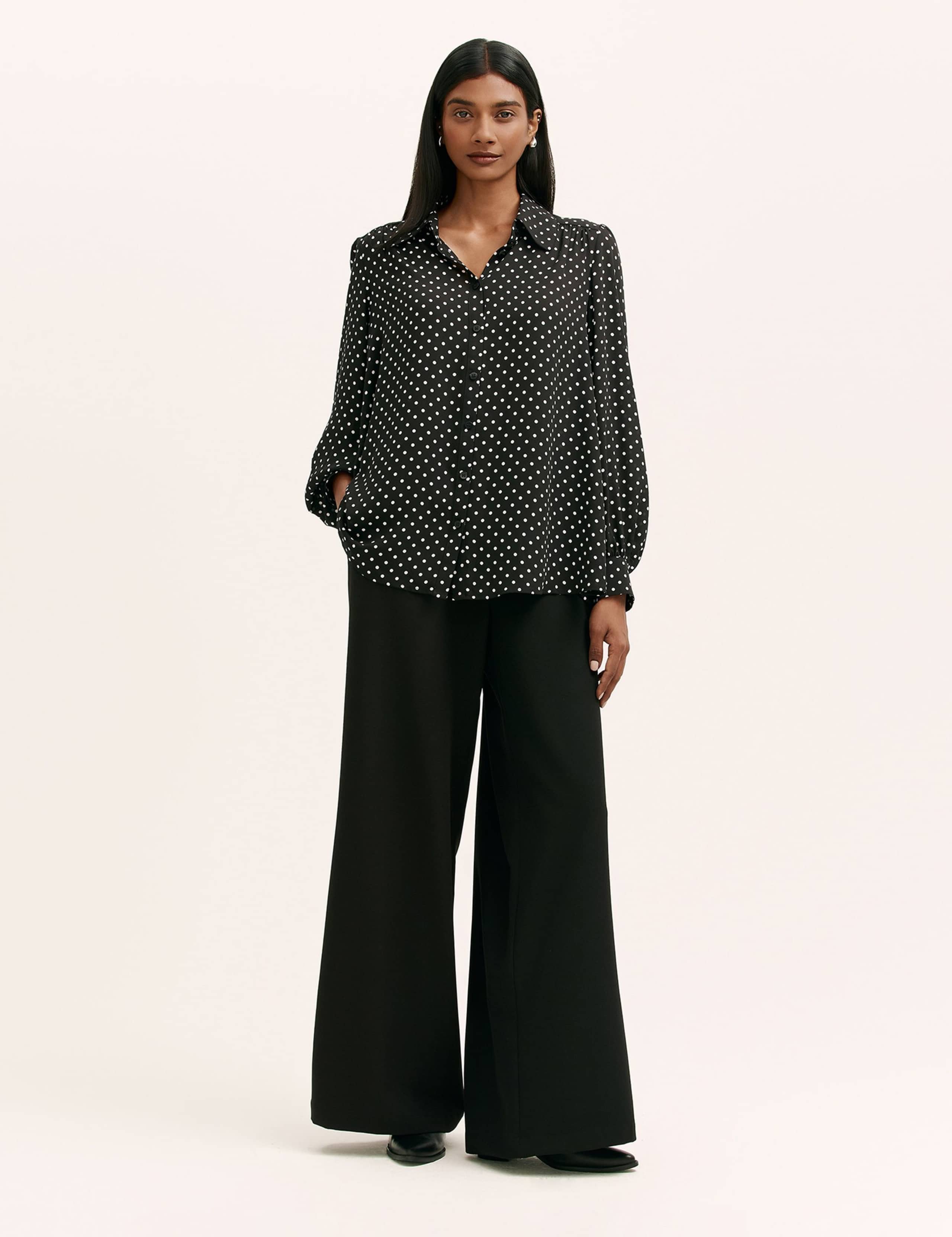 Polka Dot Collared Blouse 2 of 4
