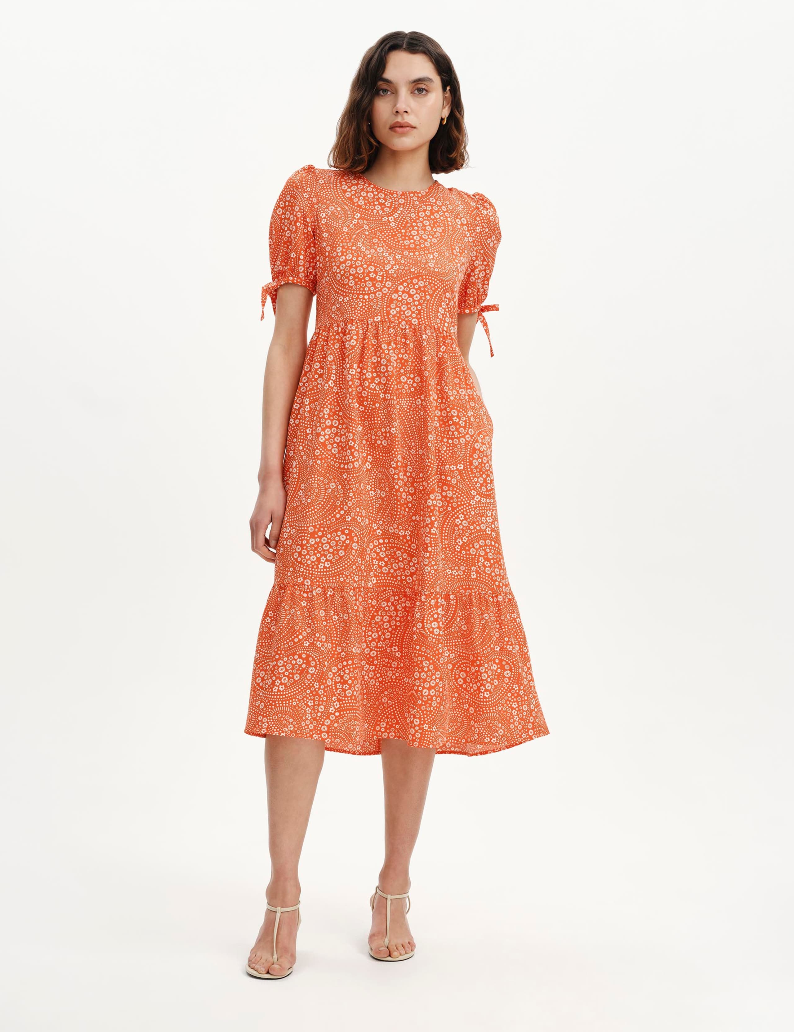 Floral Puff Sleeve Midi Tiered Dress 4 of 6