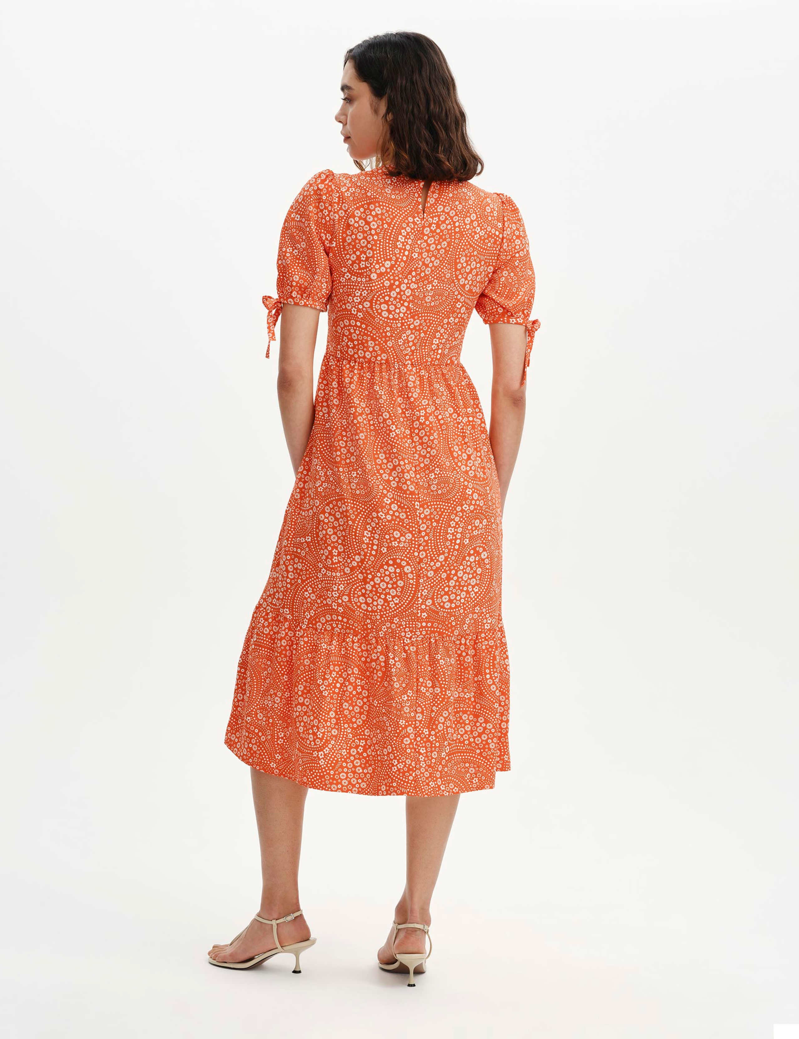 Floral Puff Sleeve Midi Tiered Dress 6 of 6