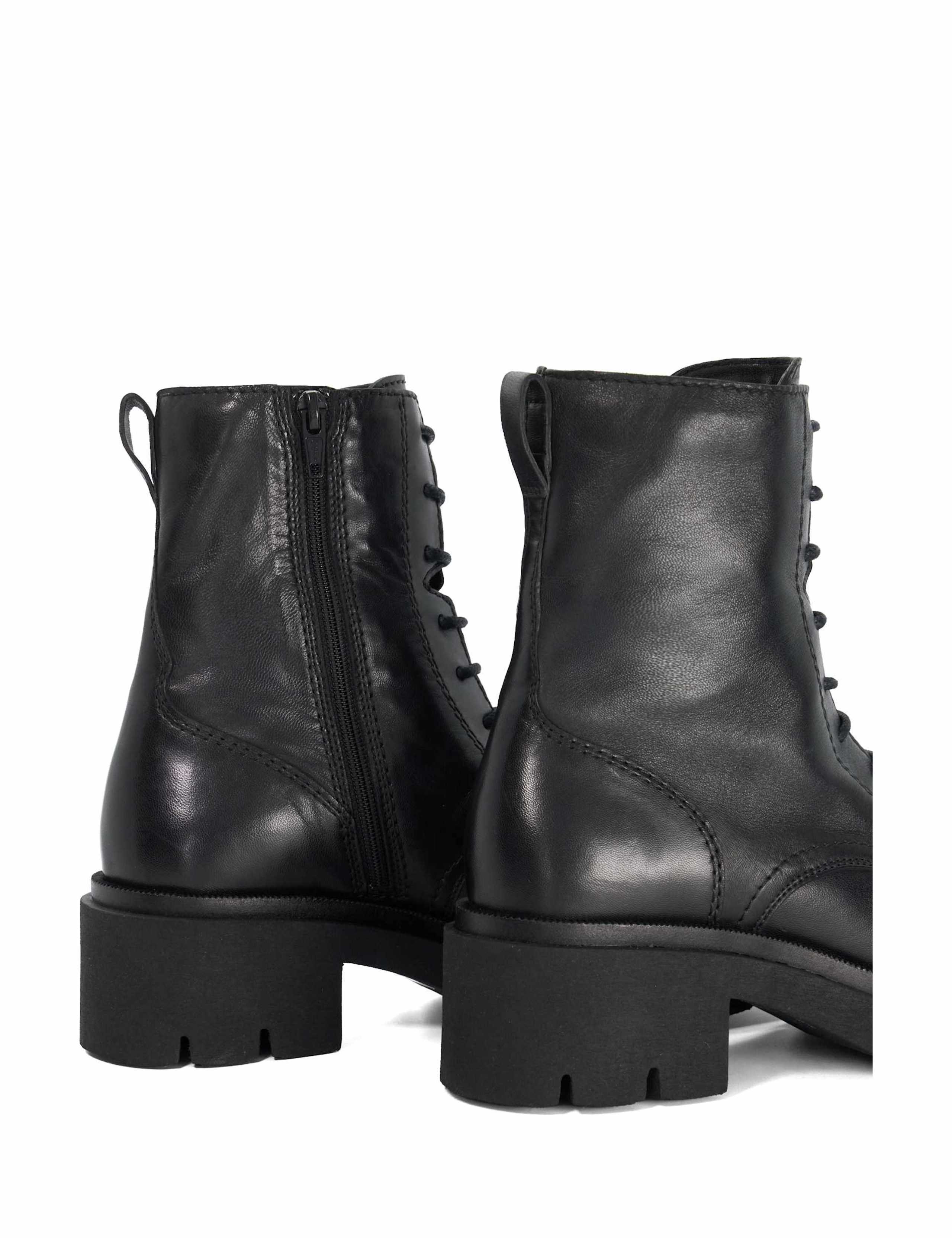 Leather Lace Up Block Heel Ankle Boots 4 of 6