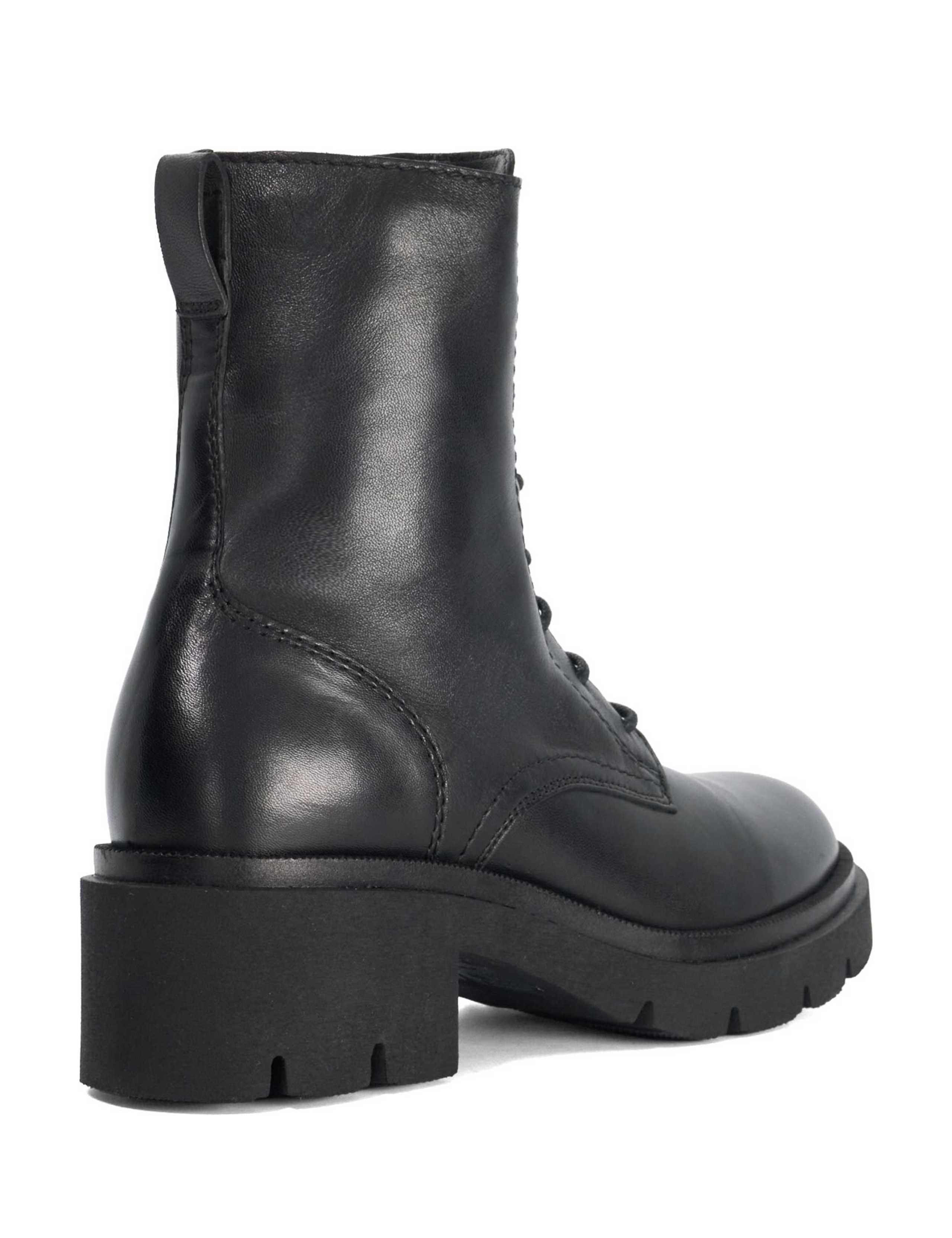 Leather Lace Up Block Heel Ankle Boots 6 of 6