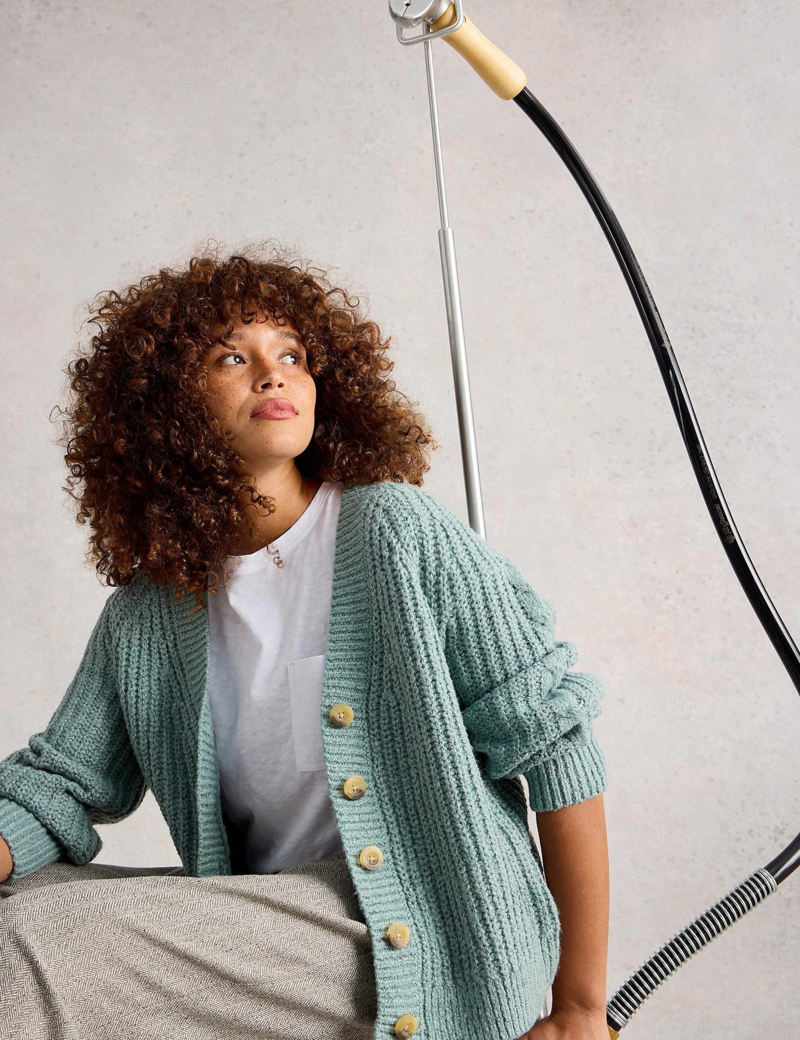 Ribbed Cable Knit Cardigan 3 of 6