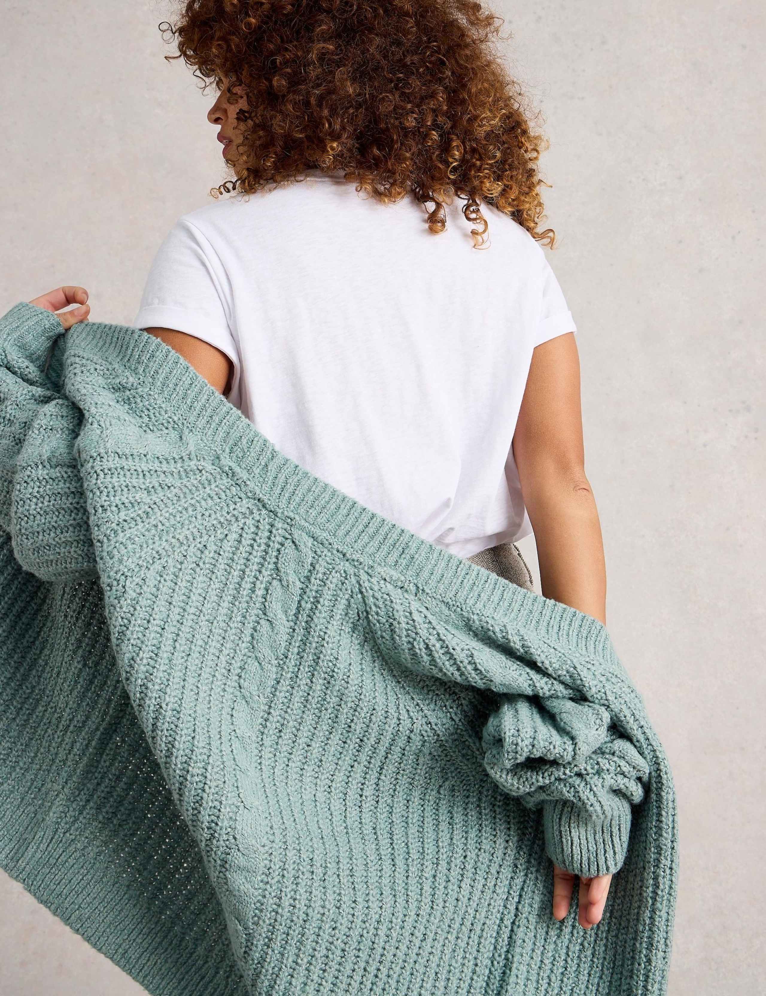 Ribbed Cable Knit Cardigan 5 of 6