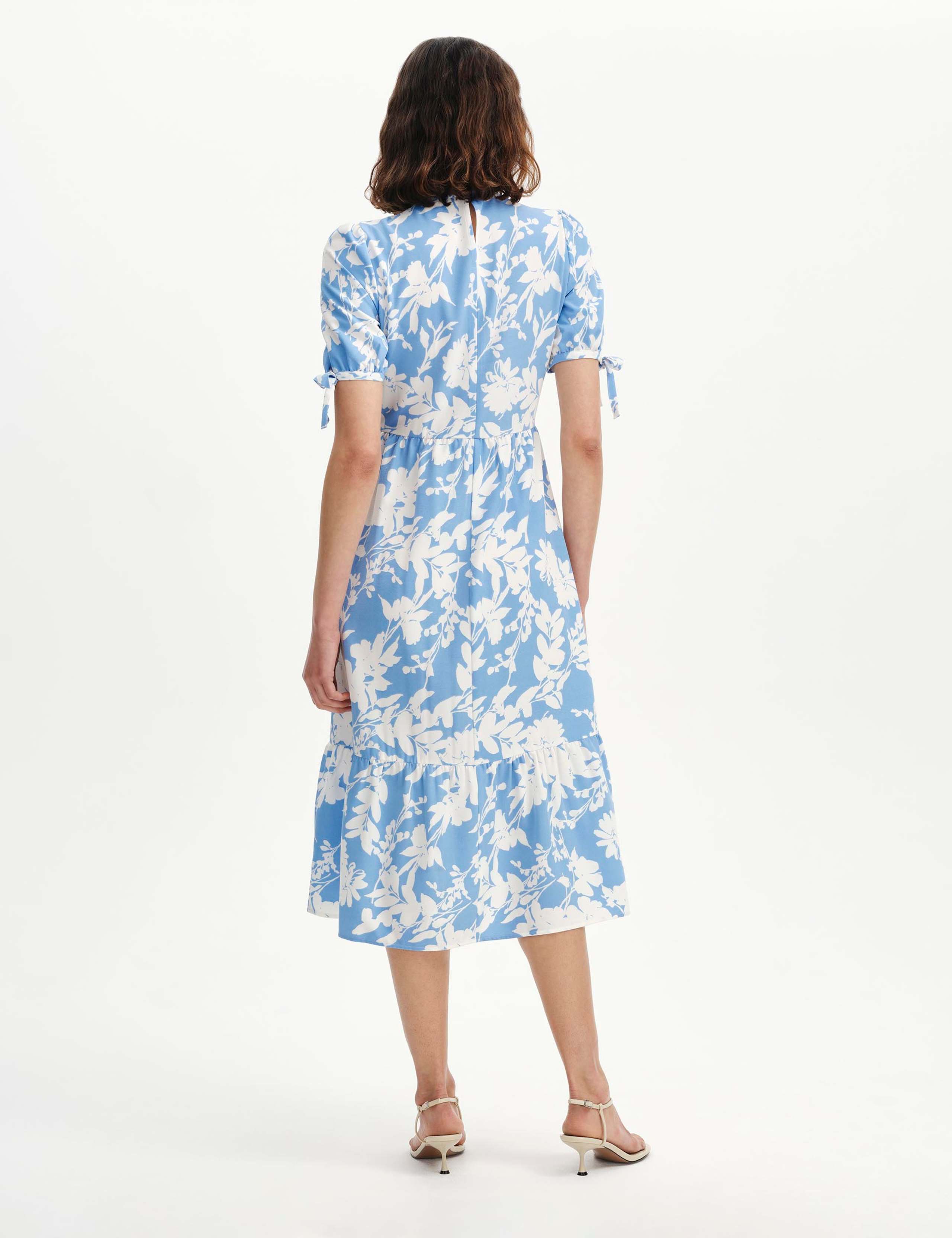 Floral Puff Sleeve Midi Tiered Dress 4 of 6