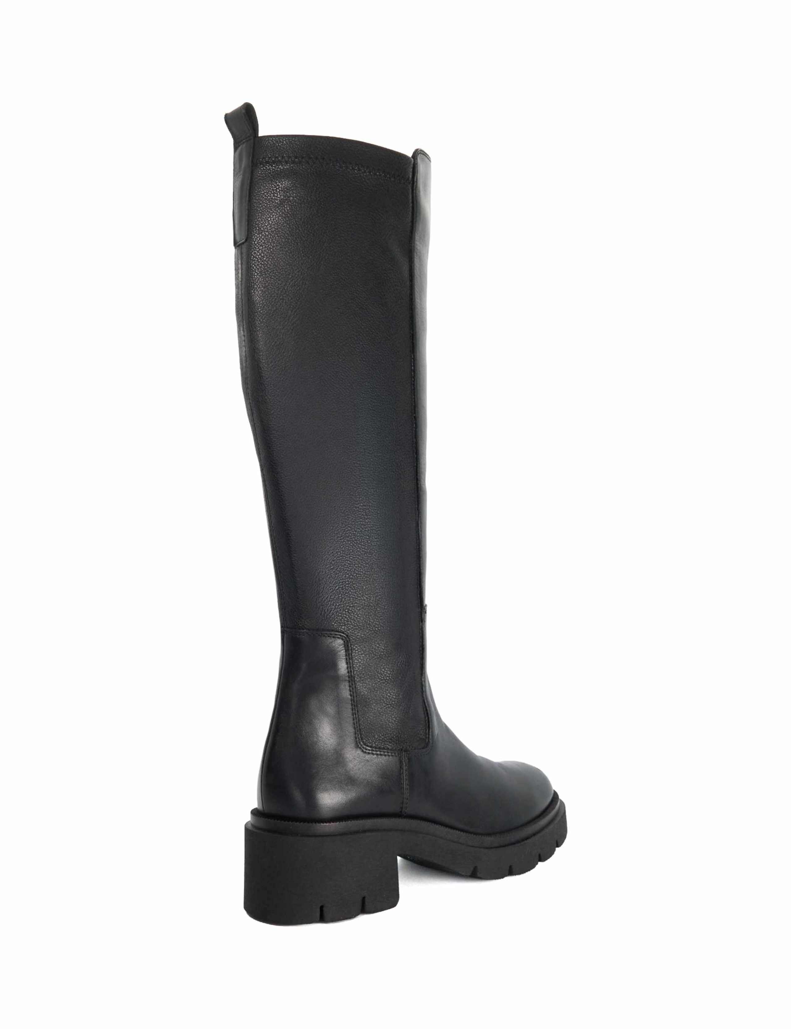Leather Chunky Block Heel Knee High Boots 6 of 6