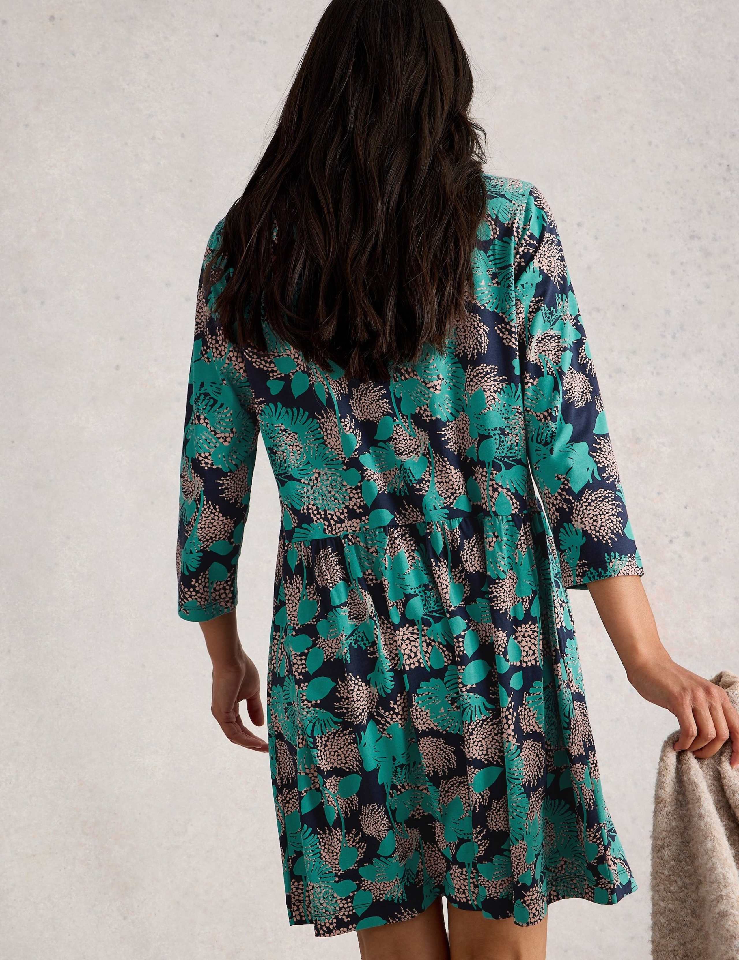 Cotton Blend Floral Knee Length Tea Dress 3 of 6