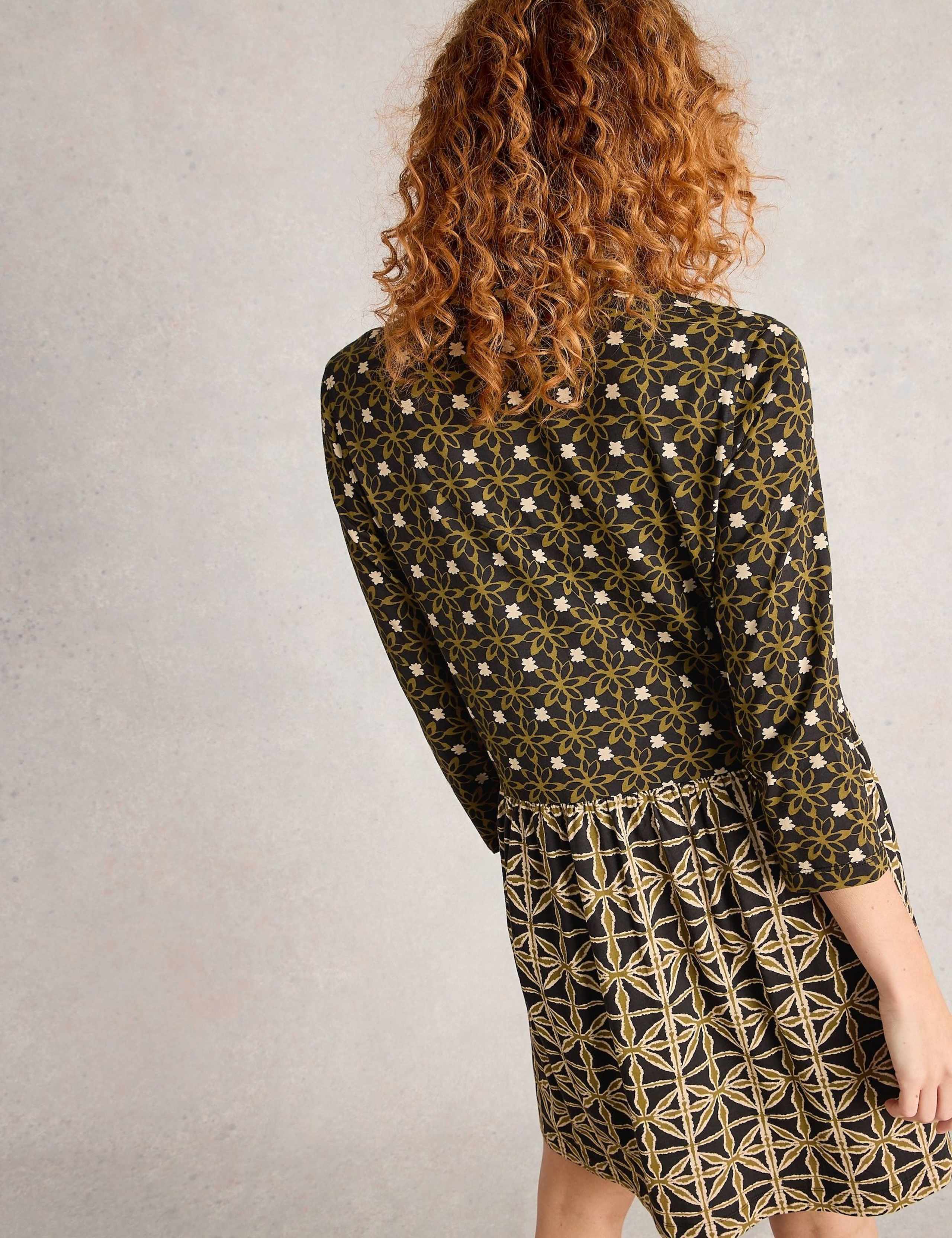 Cotton Blend Floral Knee Length Tea Dress 4 of 6