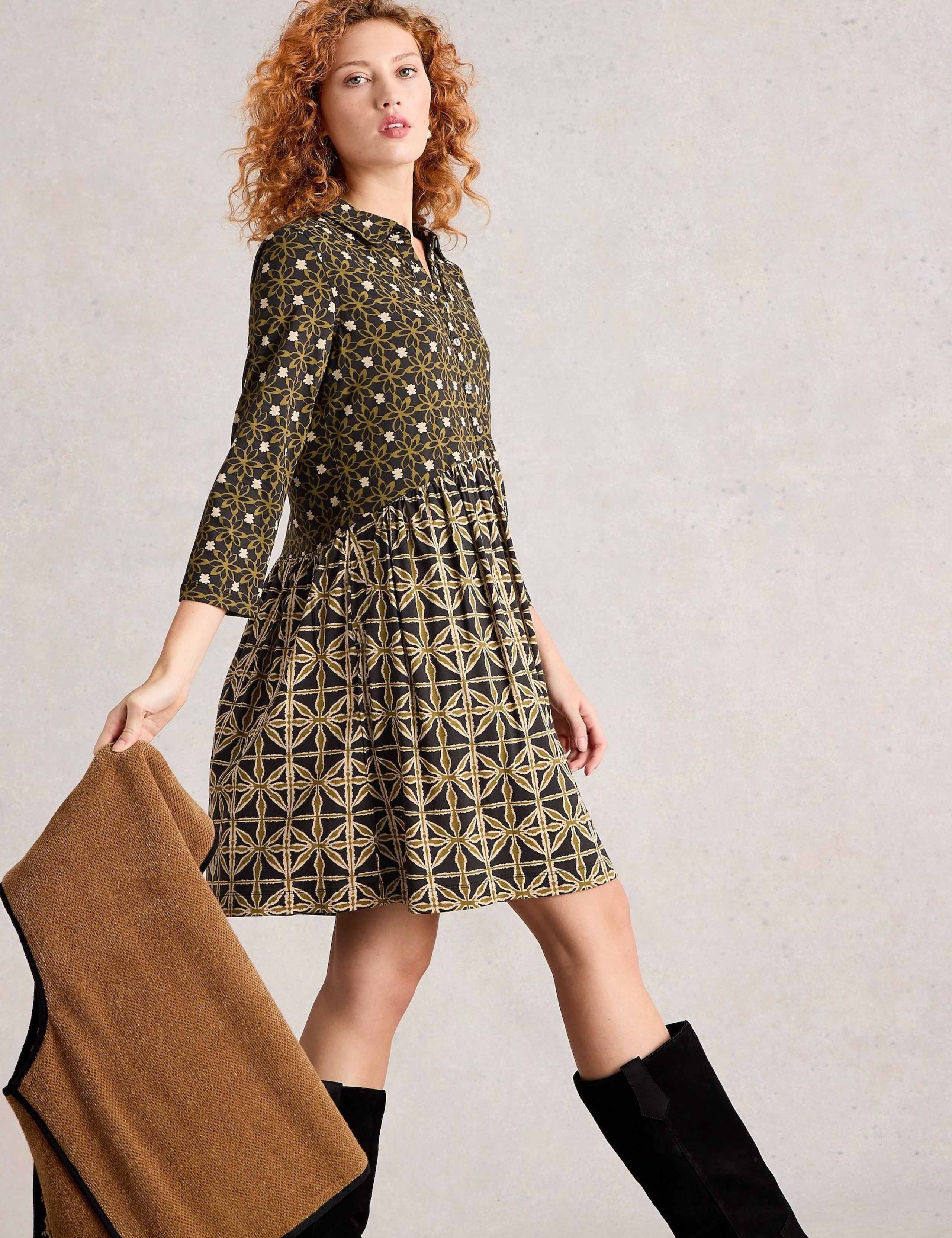 Cotton Blend Floral Knee Length Tea Dress 6 of 6