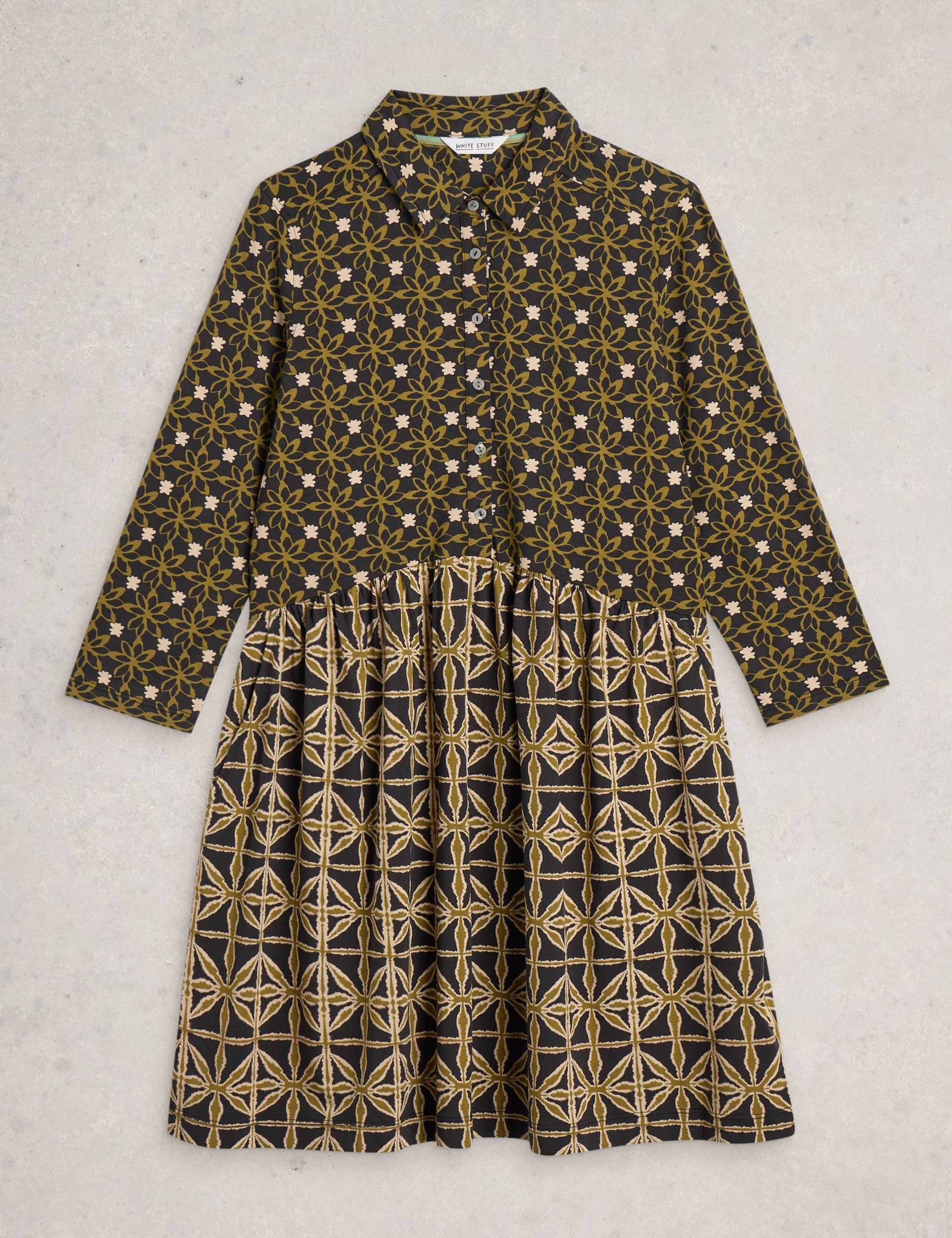 Cotton Blend Floral Knee Length Tea Dress 2 of 6